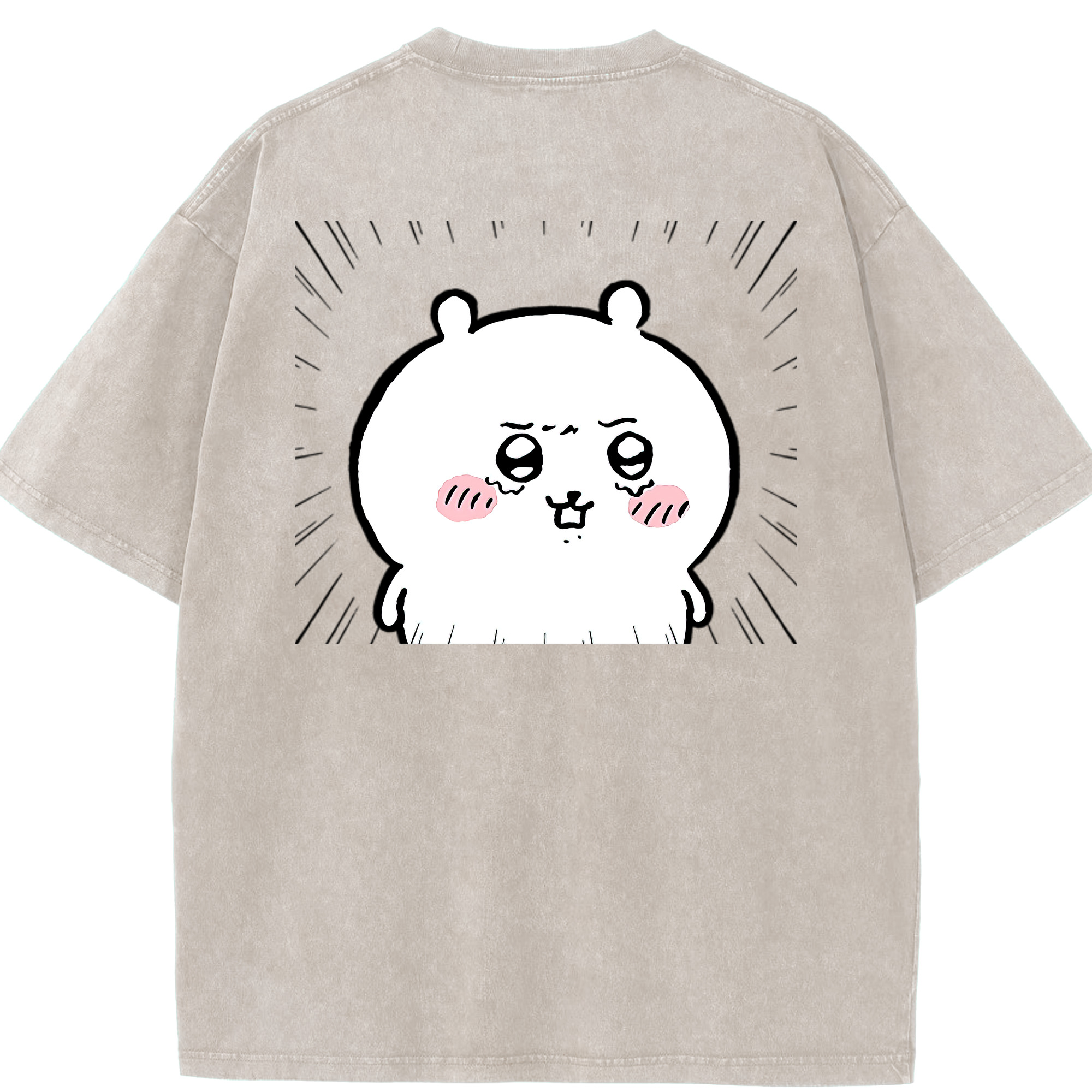 （画像用） ちいかわ ちいかわ Chii-kawa chiikawa 綿100% ヴィンテージ風 半袖Tシャツ（背面プリント）