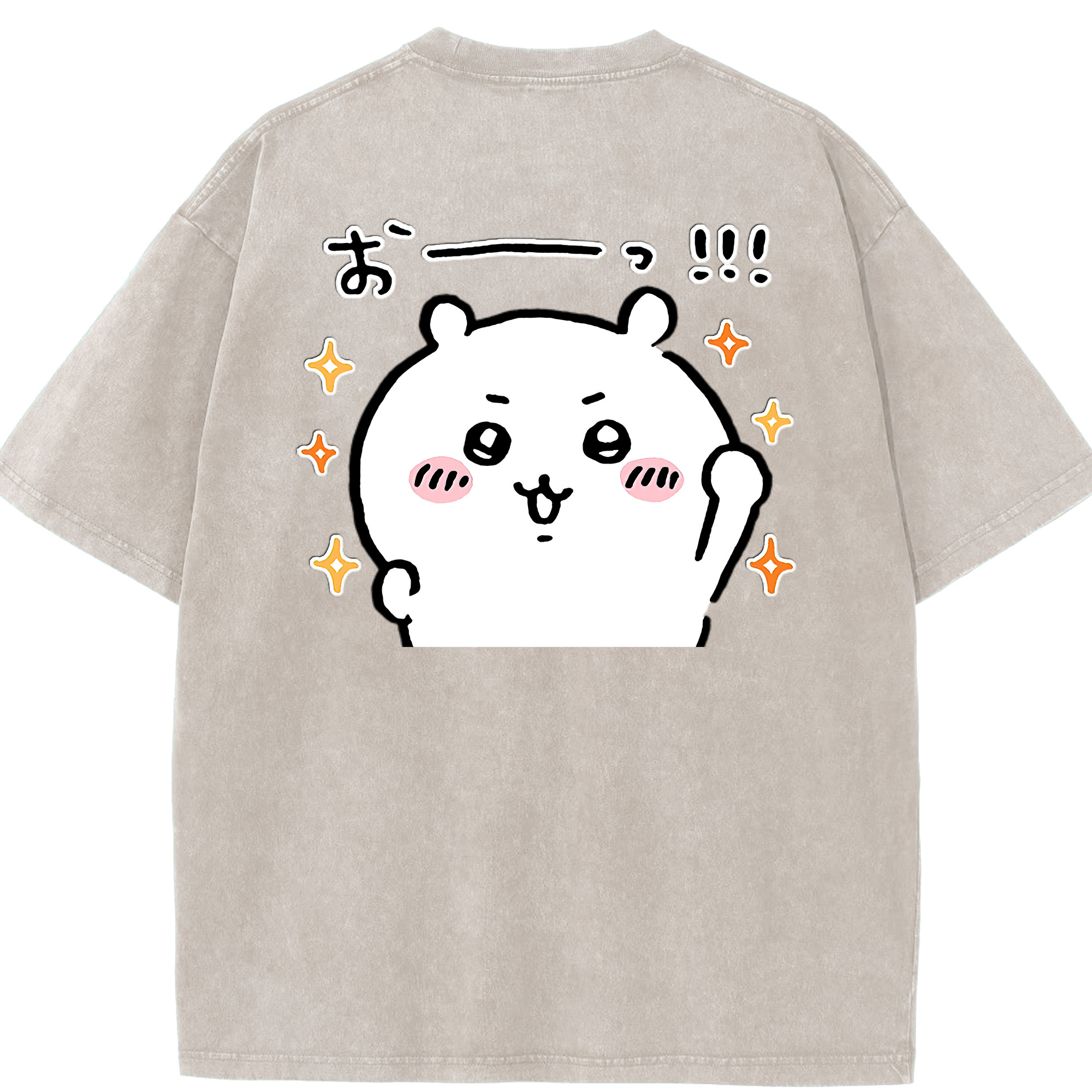 （画像用） ちいかわ ちいかわ Chii-kawa chiikawa 綿100% ヴィンテージ風 半袖Tシャツ（背面プリント）