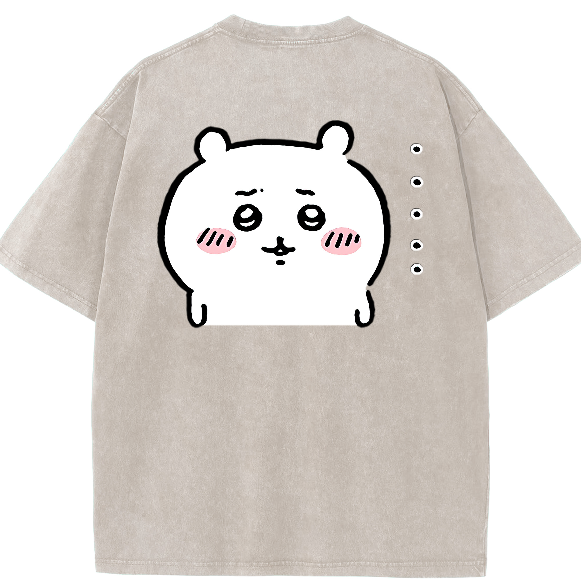 （画像用） ちいかわ ちいかわ Chii-kawa chiikawa 綿100% ヴィンテージ風 半袖Tシャツ（背面プリント）