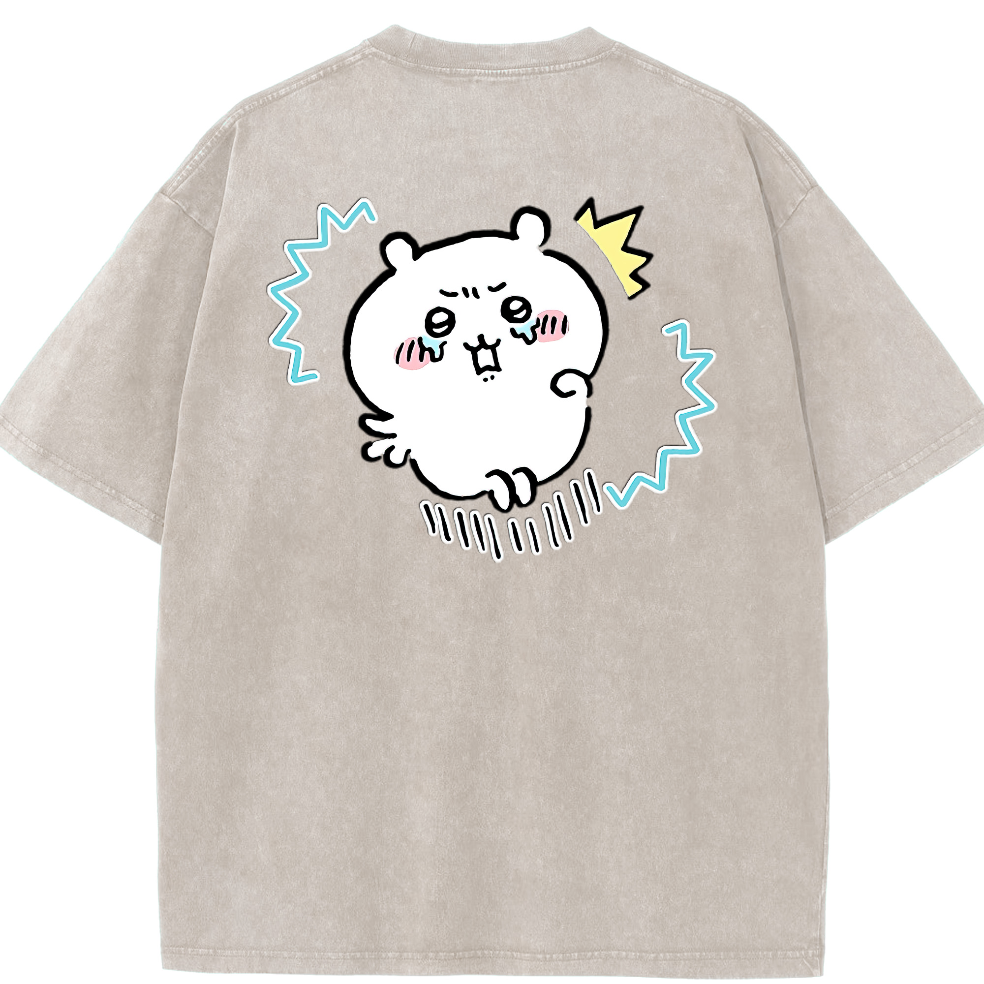 （画像用） ちいかわ ちいかわ Chii-kawa chiikawa 綿100% ヴィンテージ風 半袖Tシャツ（背面プリント）