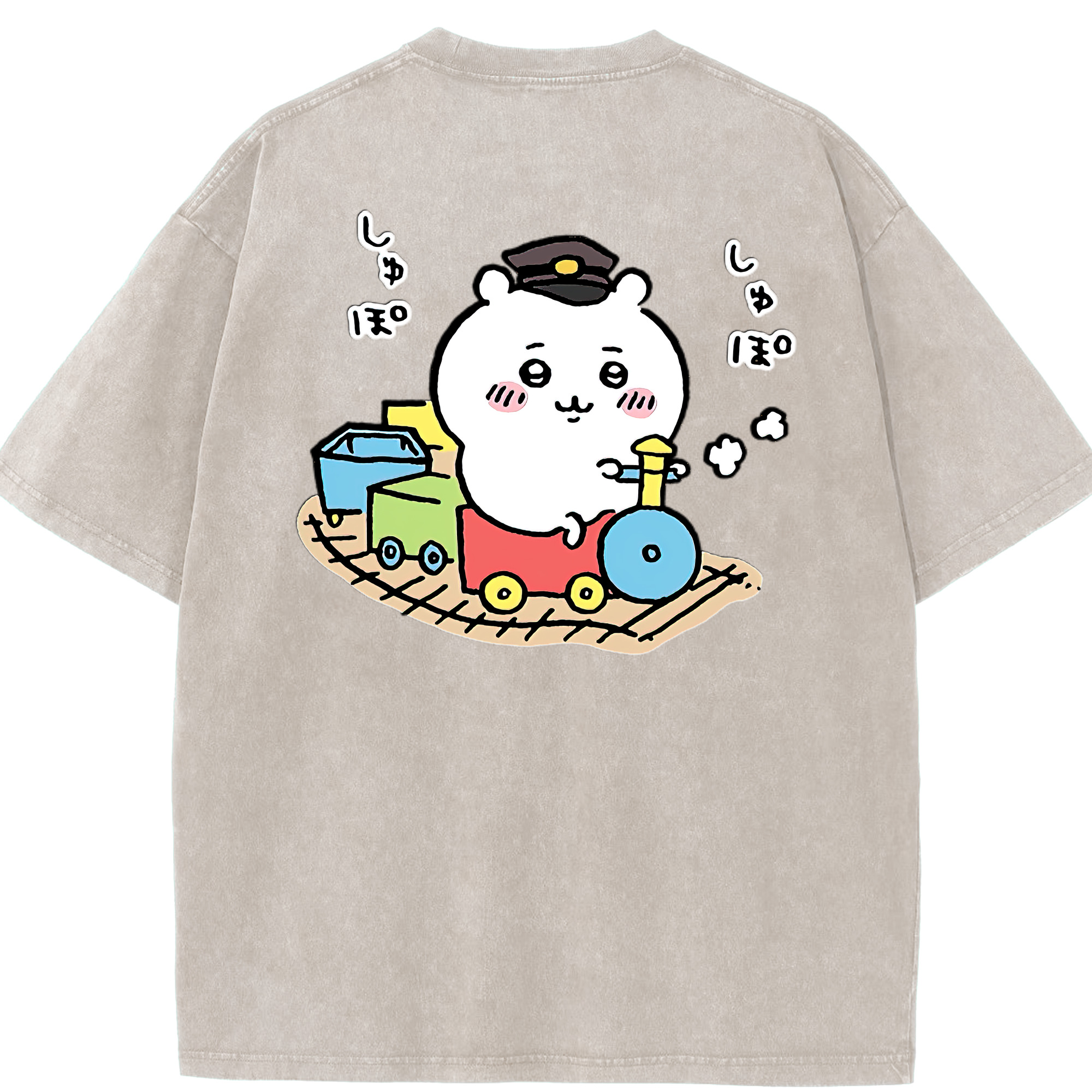 （画像用） ちいかわ ちいかわ Chii-kawa chiikawa 綿100% ヴィンテージ風 半袖Tシャツ（背面プリント）
