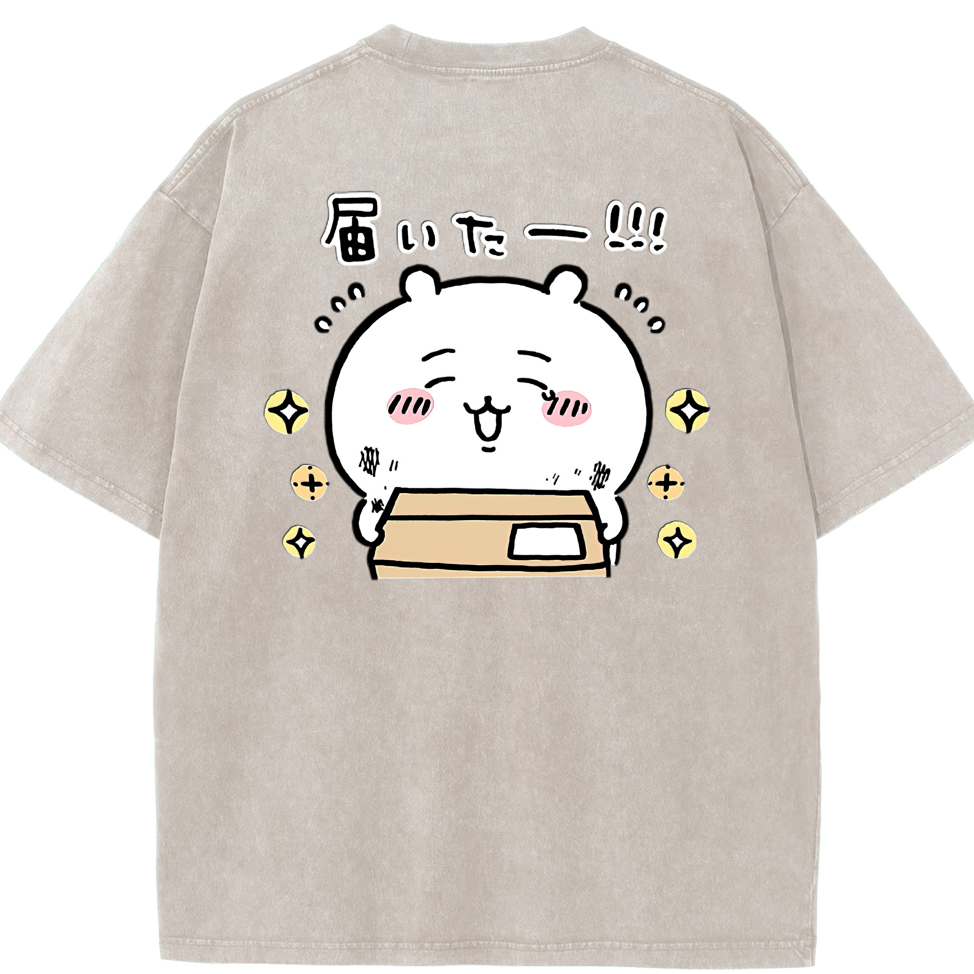 （画像用） ちいかわ ちいかわ Chii-kawa chiikawa 綿100% ヴィンテージ風 半袖Tシャツ（背面プリント）