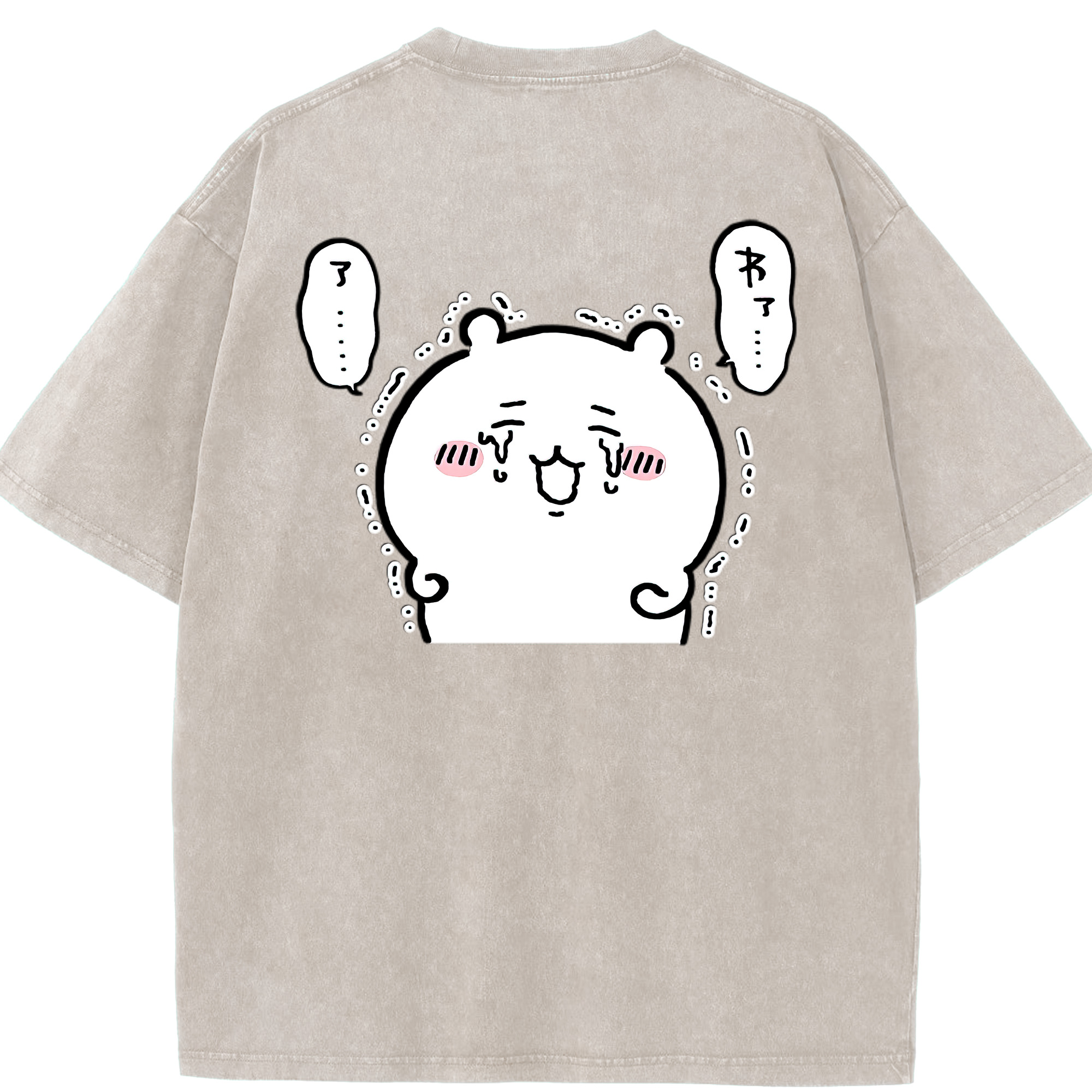 （画像用） ちいかわ ちいかわ Chii-kawa chiikawa 綿100% ヴィンテージ風 半袖Tシャツ（背面プリント）