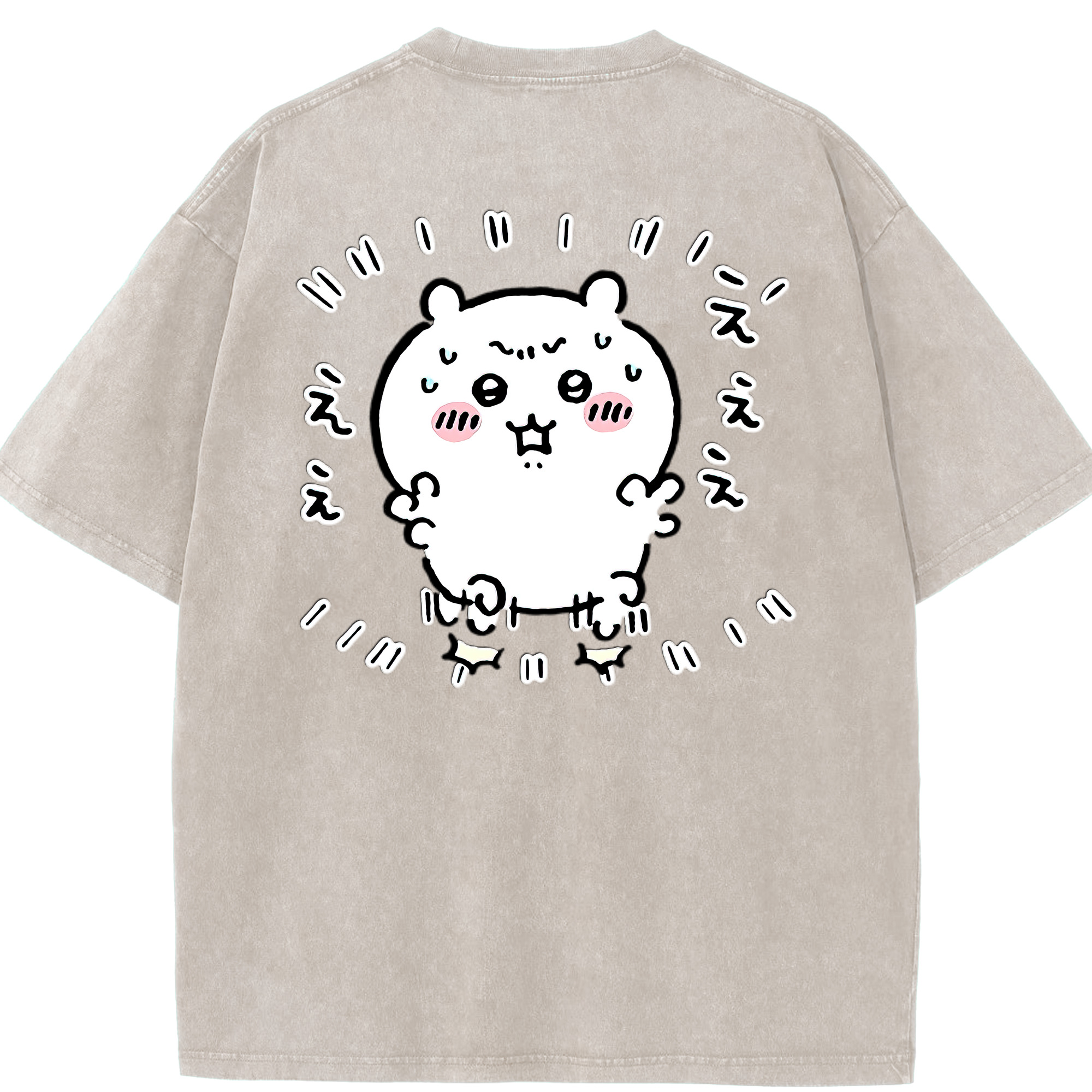 （画像用） ちいかわ ちいかわ Chii-kawa chiikawa 綿100% ヴィンテージ風 半袖Tシャツ（背面プリント）