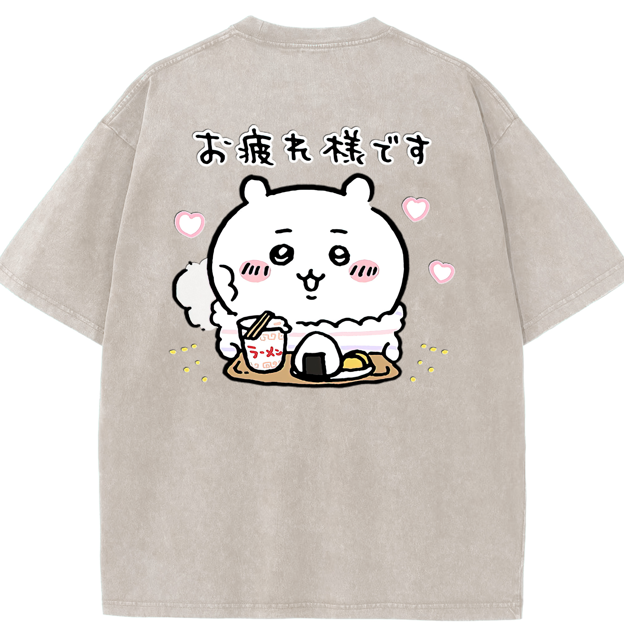 （画像用） ちいかわ ちいかわ Chii-kawa chiikawa 綿100% ヴィンテージ風 半袖Tシャツ（背面プリント）