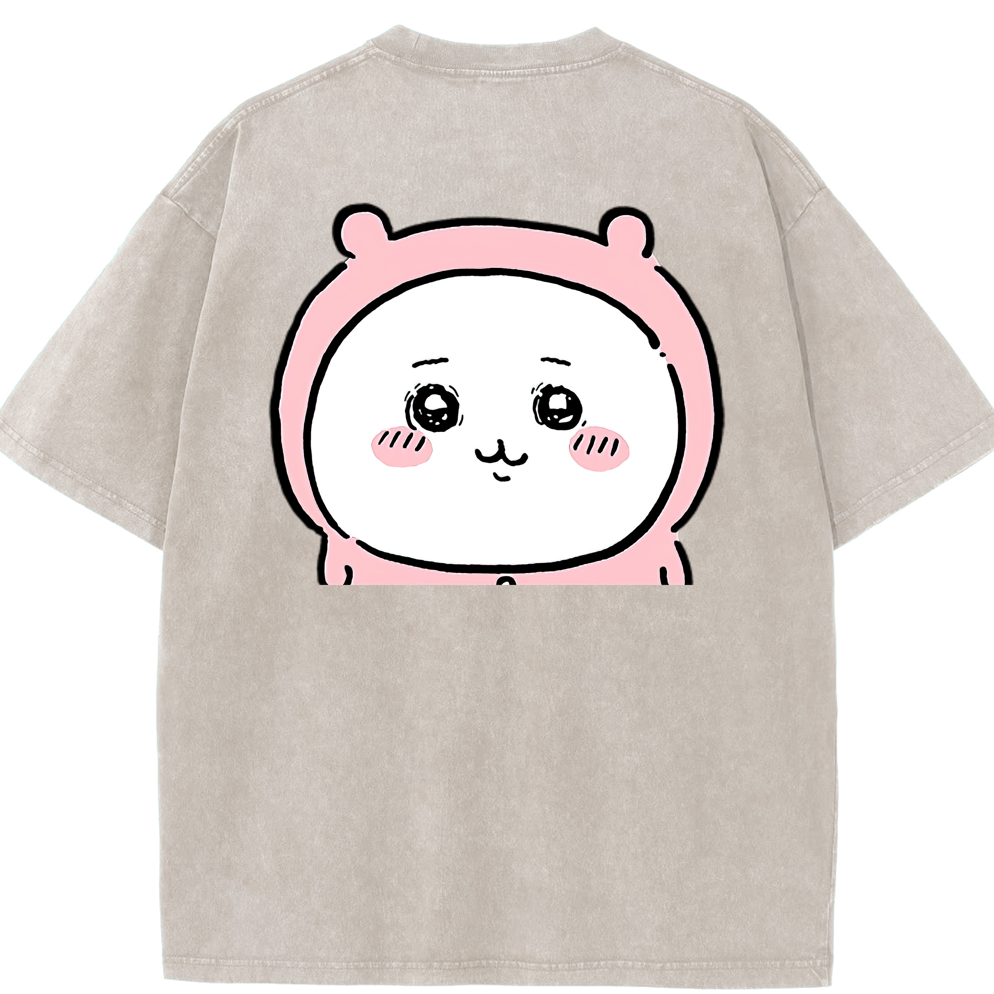 （画像用） ちいかわ ちいかわ Chii-kawa chiikawa 綿100% ヴィンテージ風 半袖Tシャツ（背面プリント）