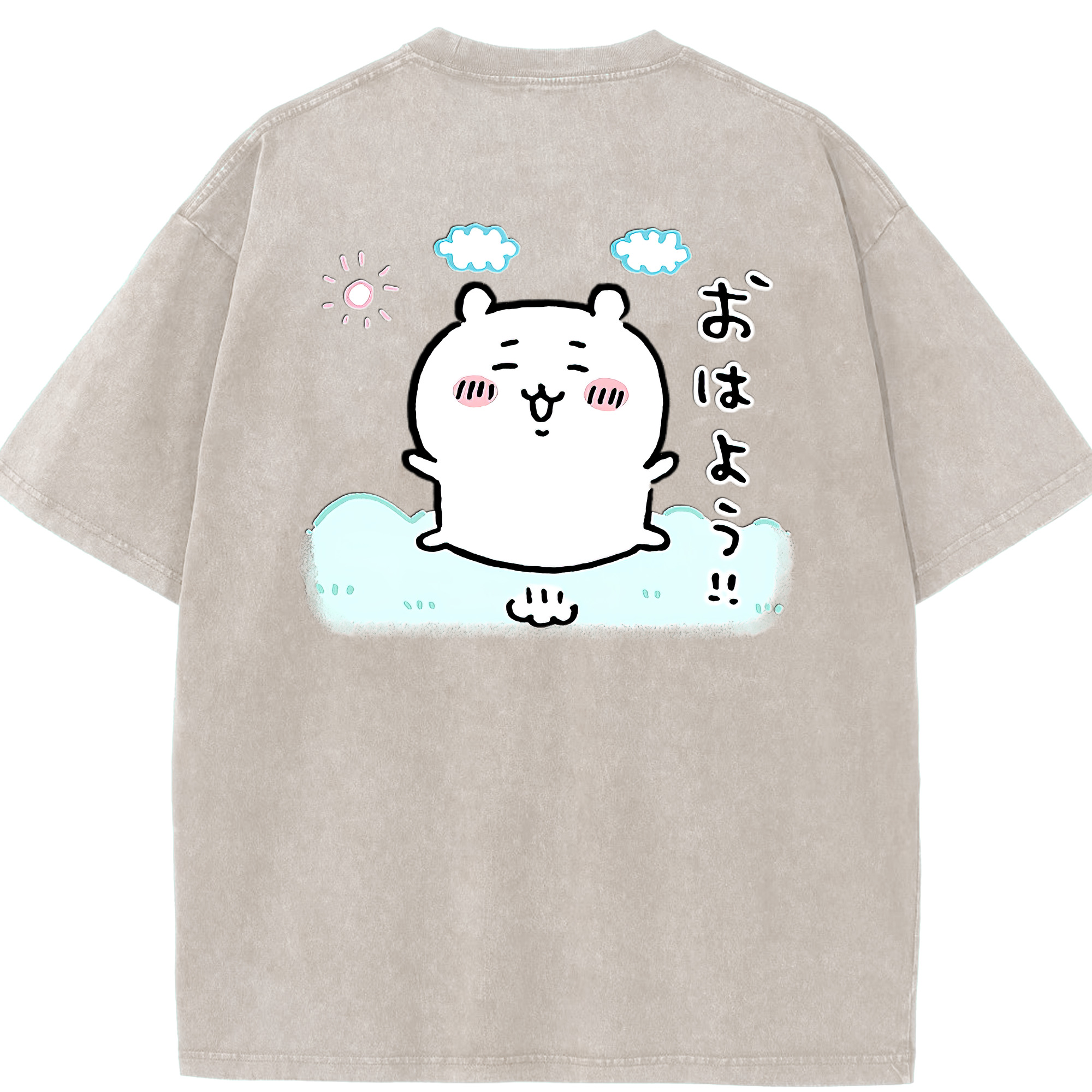 （画像用） ちいかわ ちいかわ Chii-kawa chiikawa 綿100% ヴィンテージ風 半袖Tシャツ（背面プリント）