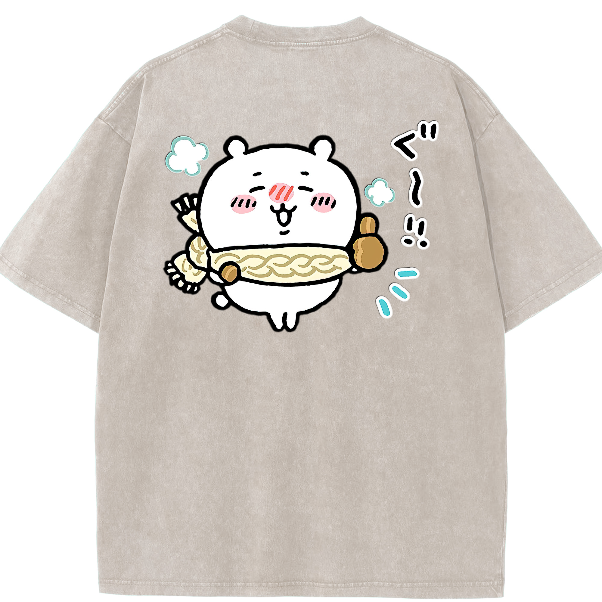 （画像用） ちいかわ ちいかわ Chii-kawa chiikawa 綿100% ヴィンテージ風 半袖Tシャツ（背面プリント）