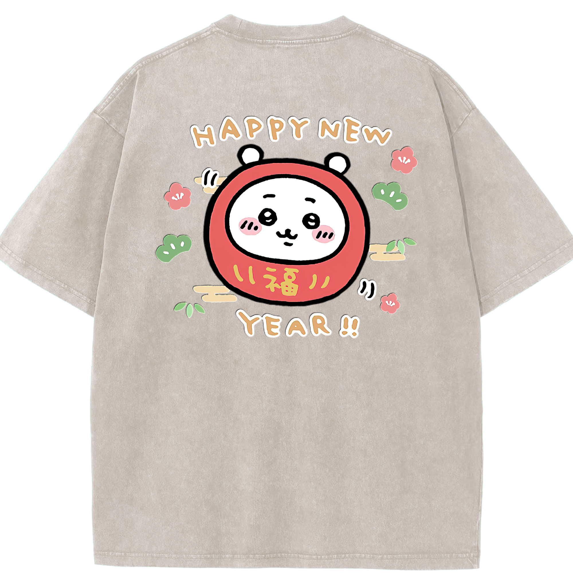 （画像用） ちいかわ ちいかわ Chii-kawa chiikawa 綿100% ヴィンテージ風 半袖Tシャツ（背面プリント）