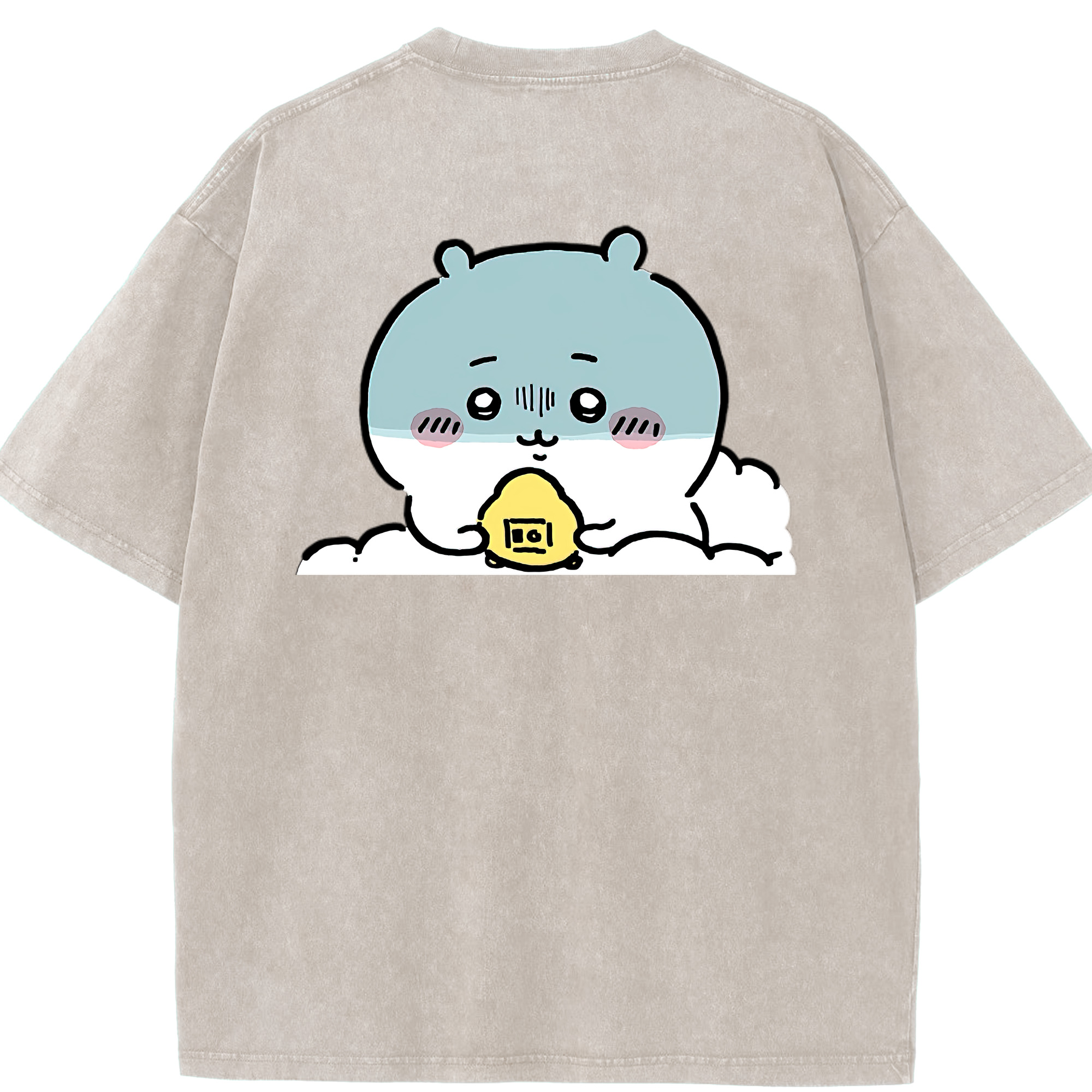 （画像用） ちいかわ ちいかわ Chii-kawa chiikawa 綿100% ヴィンテージ風 半袖Tシャツ（背面プリント）