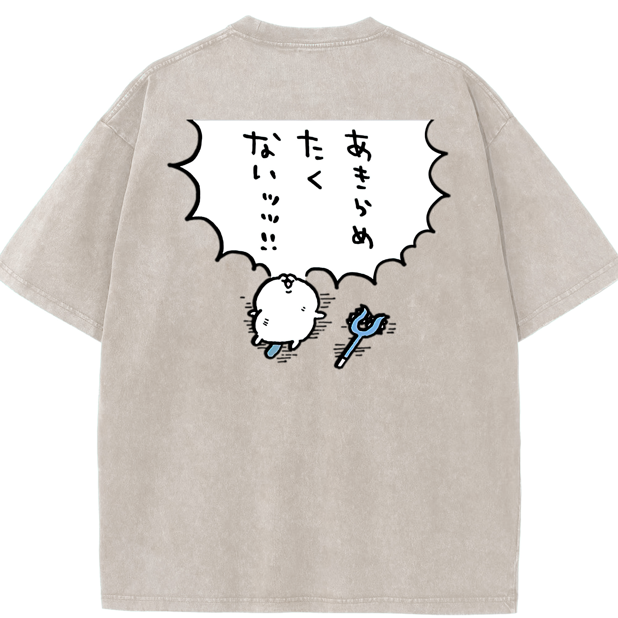 （画像用） ちいかわ ちいかわ Chii-kawa chiikawa 綿100% ヴィンテージ風 半袖Tシャツ（背面プリント）