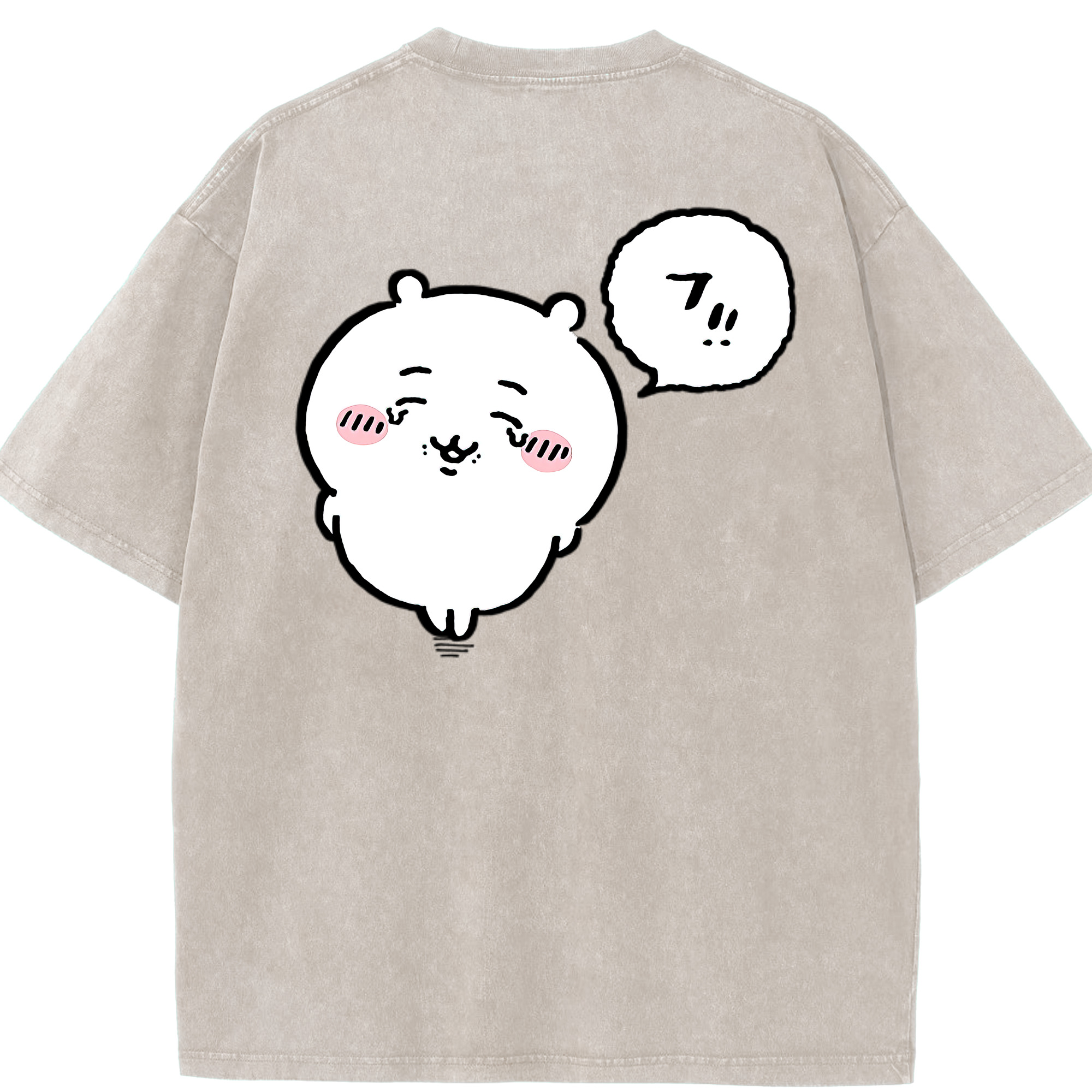 （画像用） ちいかわ ちいかわ Chii-kawa chiikawa 綿100% ヴィンテージ風 半袖Tシャツ（背面プリント）