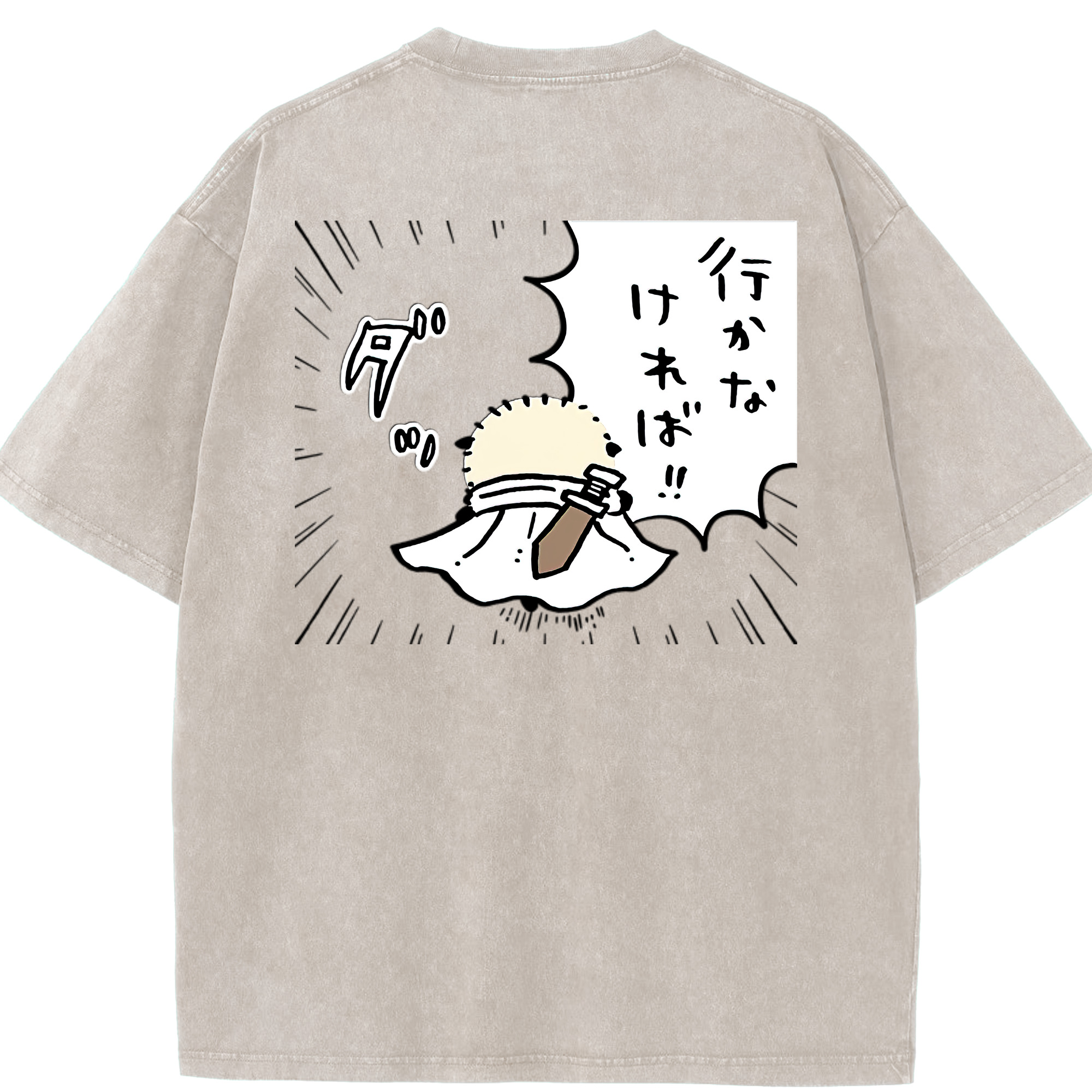 （画像用） ちいかわ ラッコ Chii-kawa Sea otter 綿100% ヴィンテージ風 半袖Tシャツ（背面プリント）