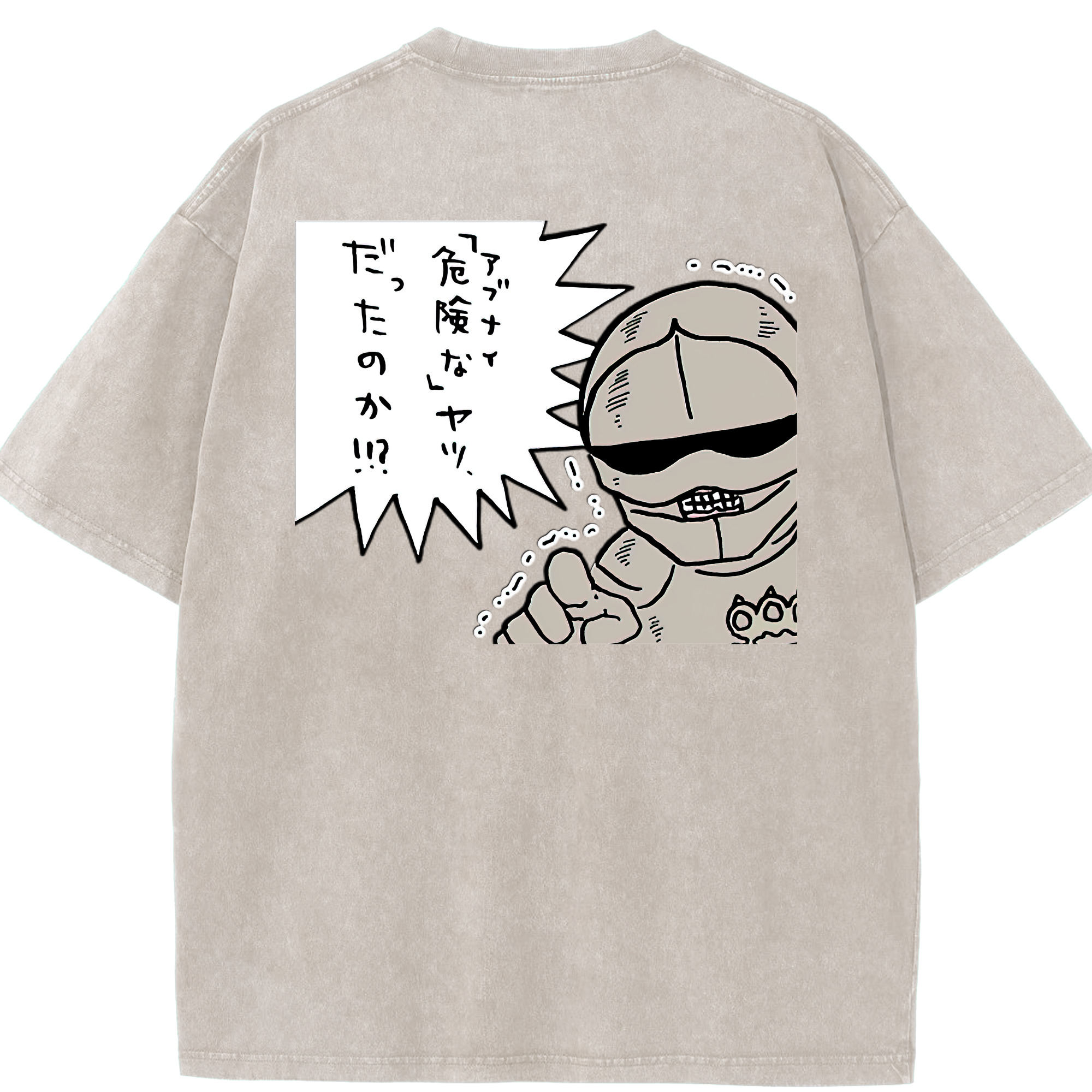 （画像用） ちいかわ 労働の鎧さん Chii-kawa Mr. Armor of Labor 綿100% ヴィンテージ風 半袖Tシャツ（背面プリント）