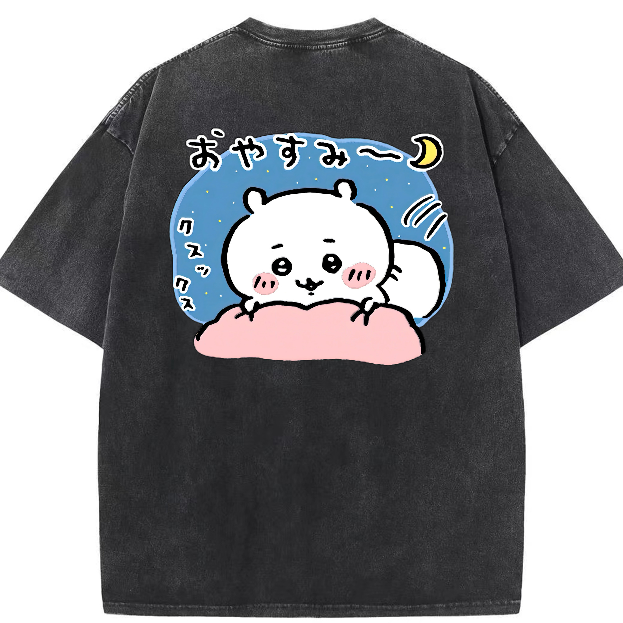 （画像用） ちいかわ ちいかわ Chii-kawa chiikawa 綿100% ヴィンテージ風 半袖Tシャツ（背面プリント）