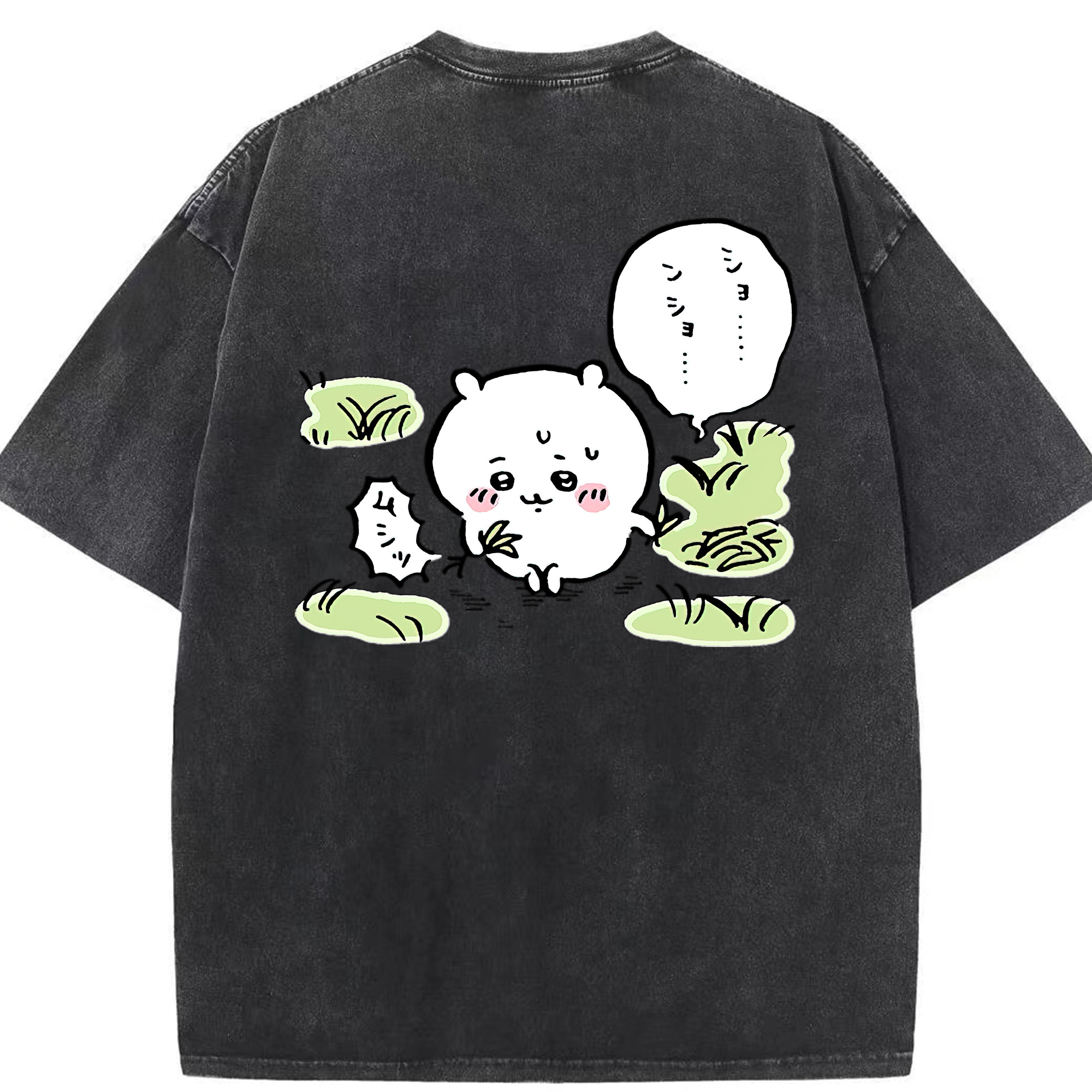 （画像用） ちいかわ ちいかわ Chii-kawa chiikawa 綿100% ヴィンテージ風 半袖Tシャツ（背面プリント）