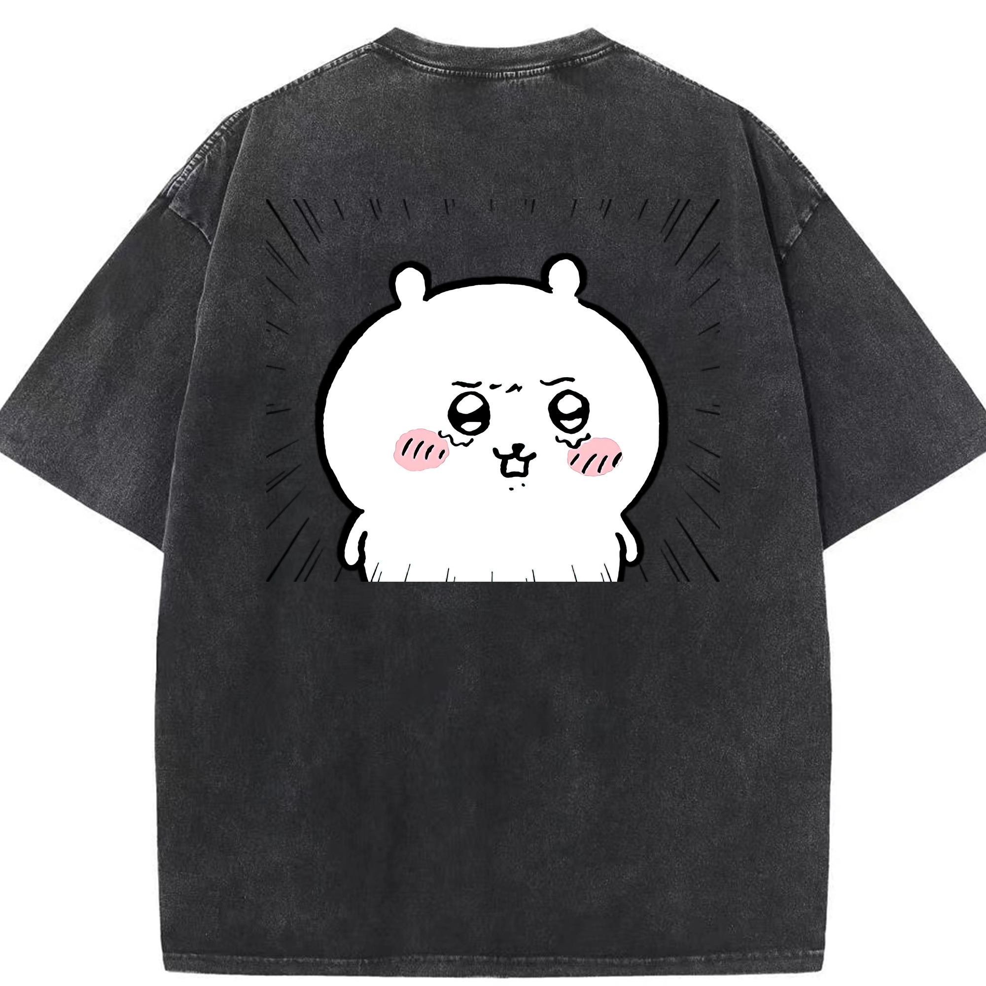 （画像用） ちいかわ ちいかわ Chii-kawa chiikawa 綿100% ヴィンテージ風 半袖Tシャツ（背面プリント）