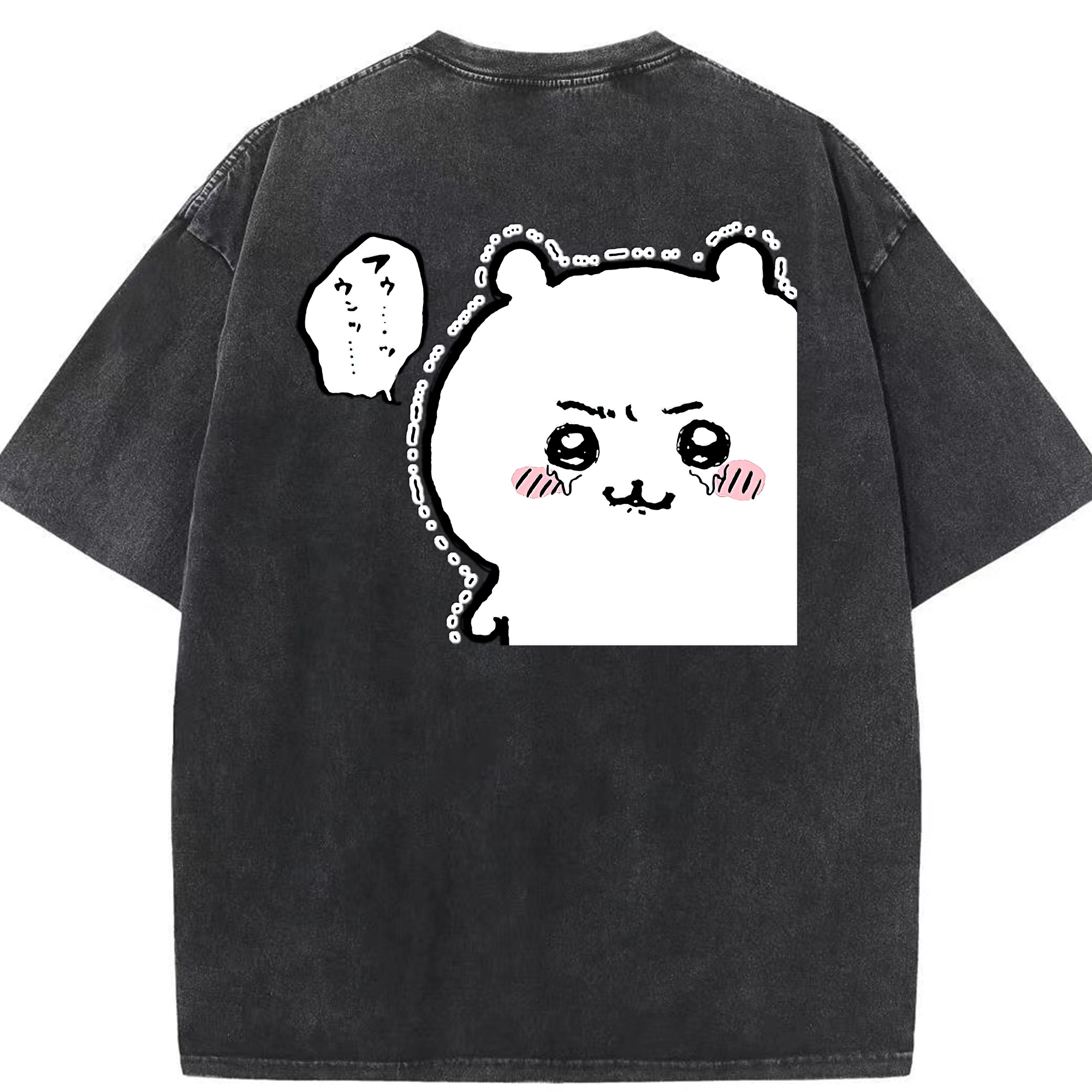 （画像用） ちいかわ ちいかわ Chii-kawa chiikawa 綿100% ヴィンテージ風 半袖Tシャツ（背面プリント）