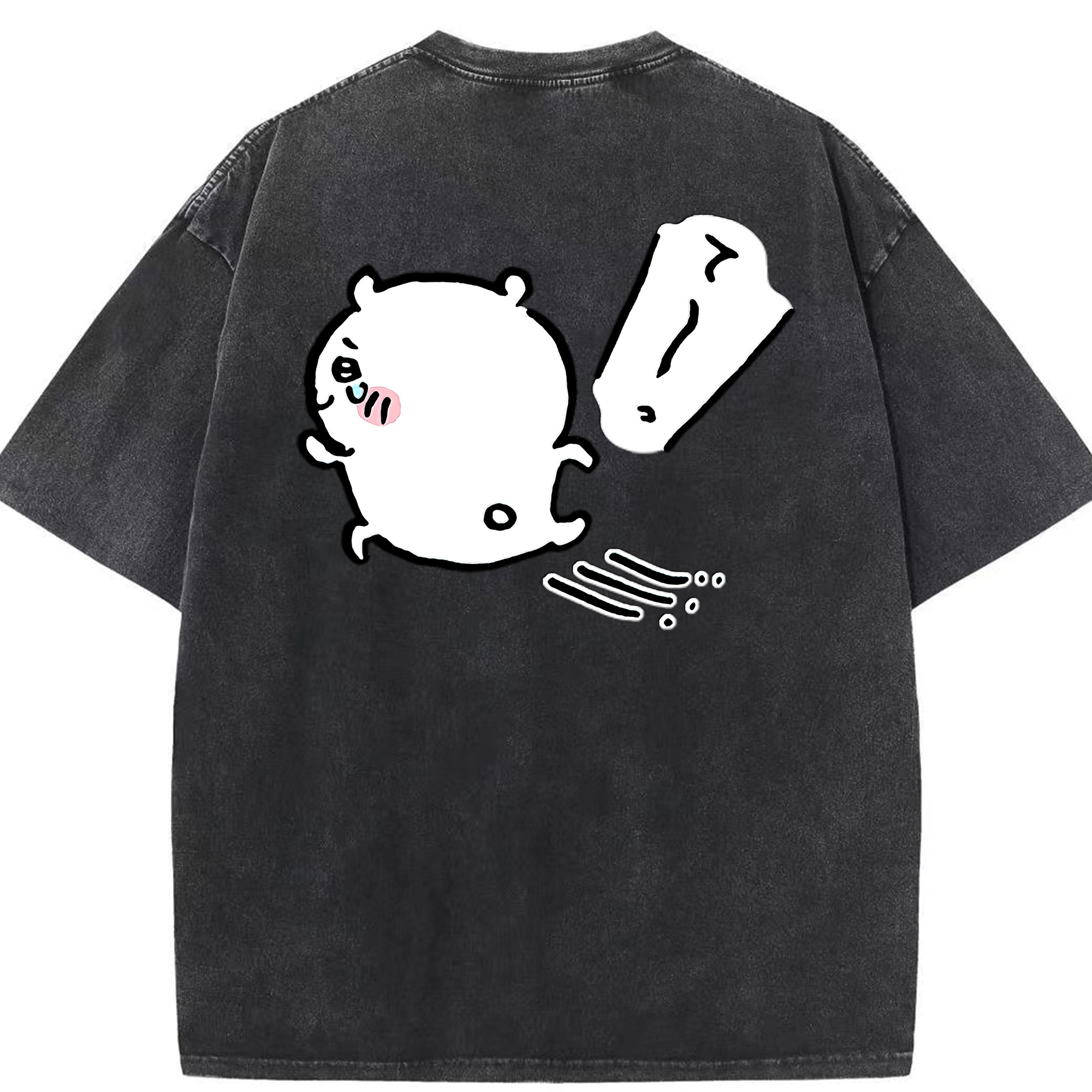 （画像用） ちいかわ ちいかわ Chii-kawa chiikawa 綿100% ヴィンテージ風 半袖Tシャツ（背面プリント）