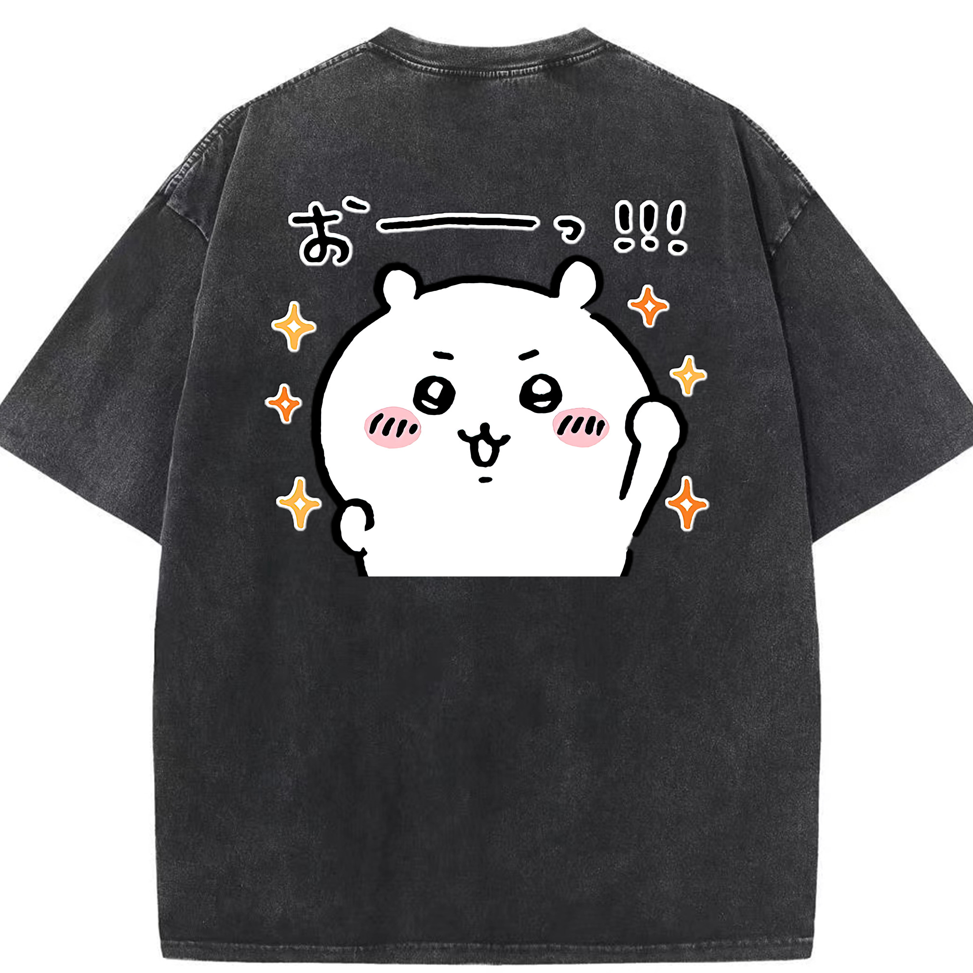 （画像用） ちいかわ ちいかわ Chii-kawa chiikawa 綿100% ヴィンテージ風 半袖Tシャツ（背面プリント）