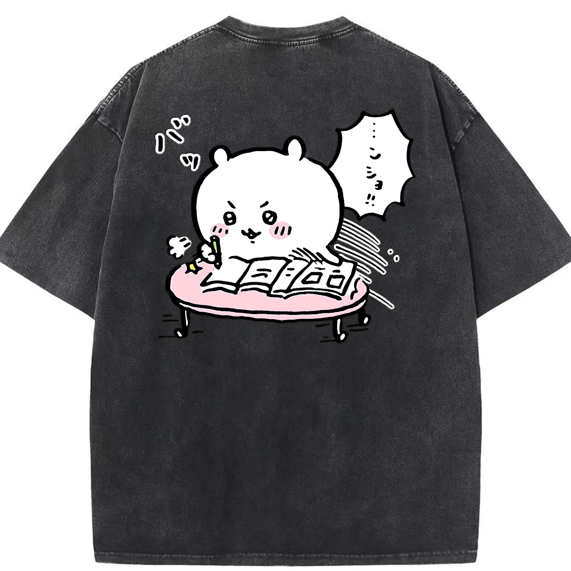（画像用） ちいかわ ちいかわ Chii-kawa chiikawa 綿100% ヴィンテージ風 半袖Tシャツ（背面プリント）