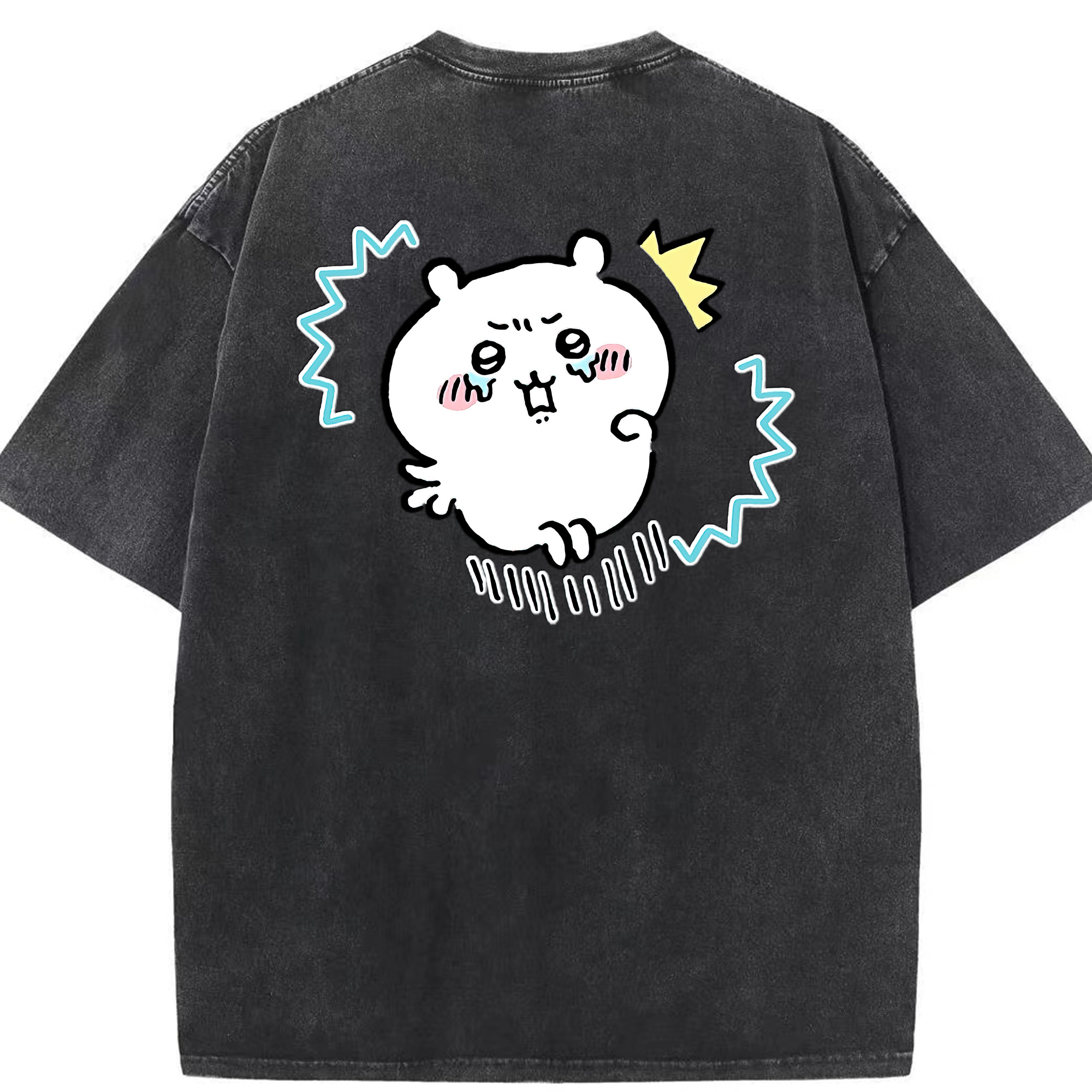 （画像用） ちいかわ ちいかわ Chii-kawa chiikawa 綿100% ヴィンテージ風 半袖Tシャツ（背面プリント）