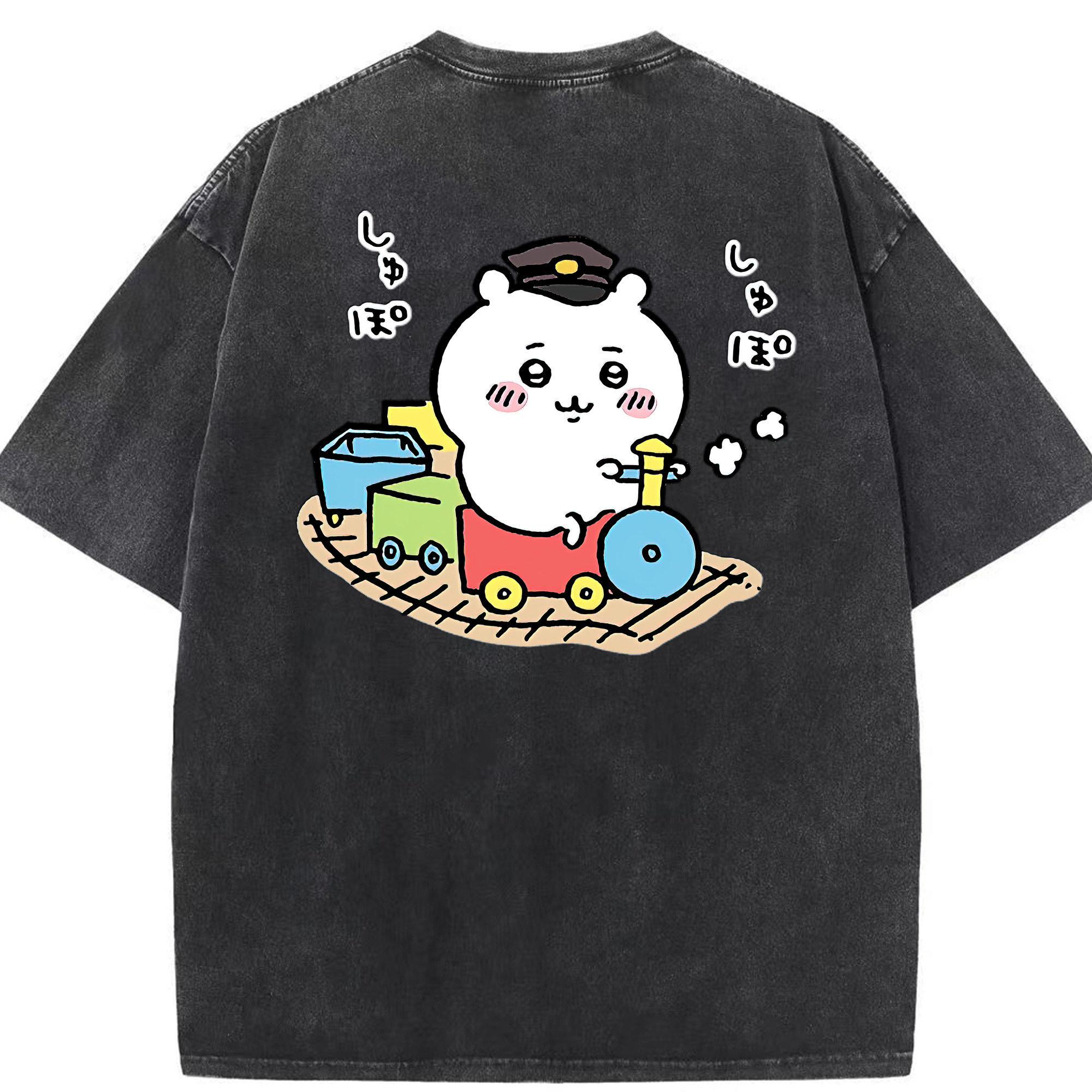 （画像用） ちいかわ ちいかわ Chii-kawa chiikawa 綿100% ヴィンテージ風 半袖Tシャツ（背面プリント）