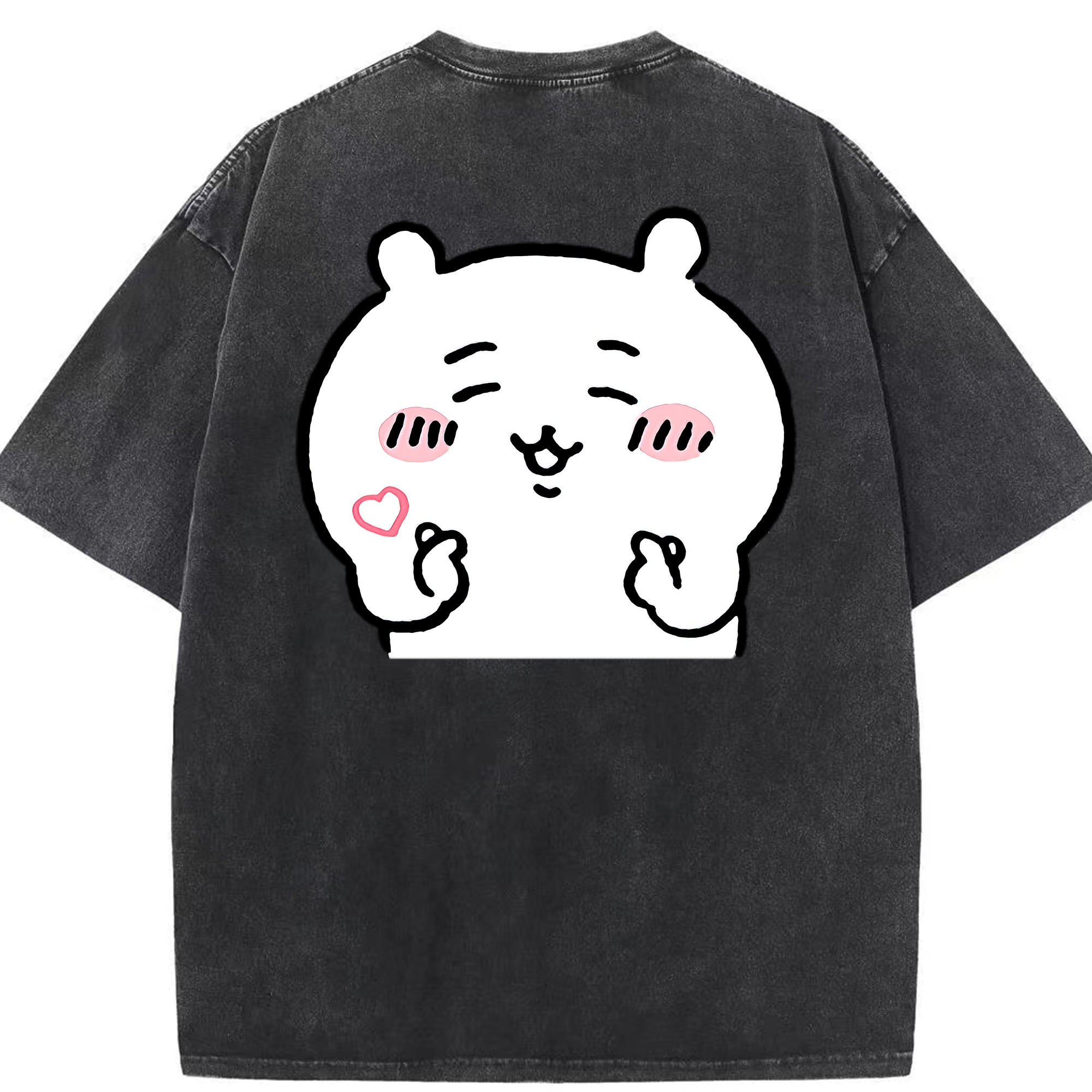 （画像用） ちいかわ ちいかわ Chii-kawa chiikawa 綿100% ヴィンテージ風 半袖Tシャツ（背面プリント）