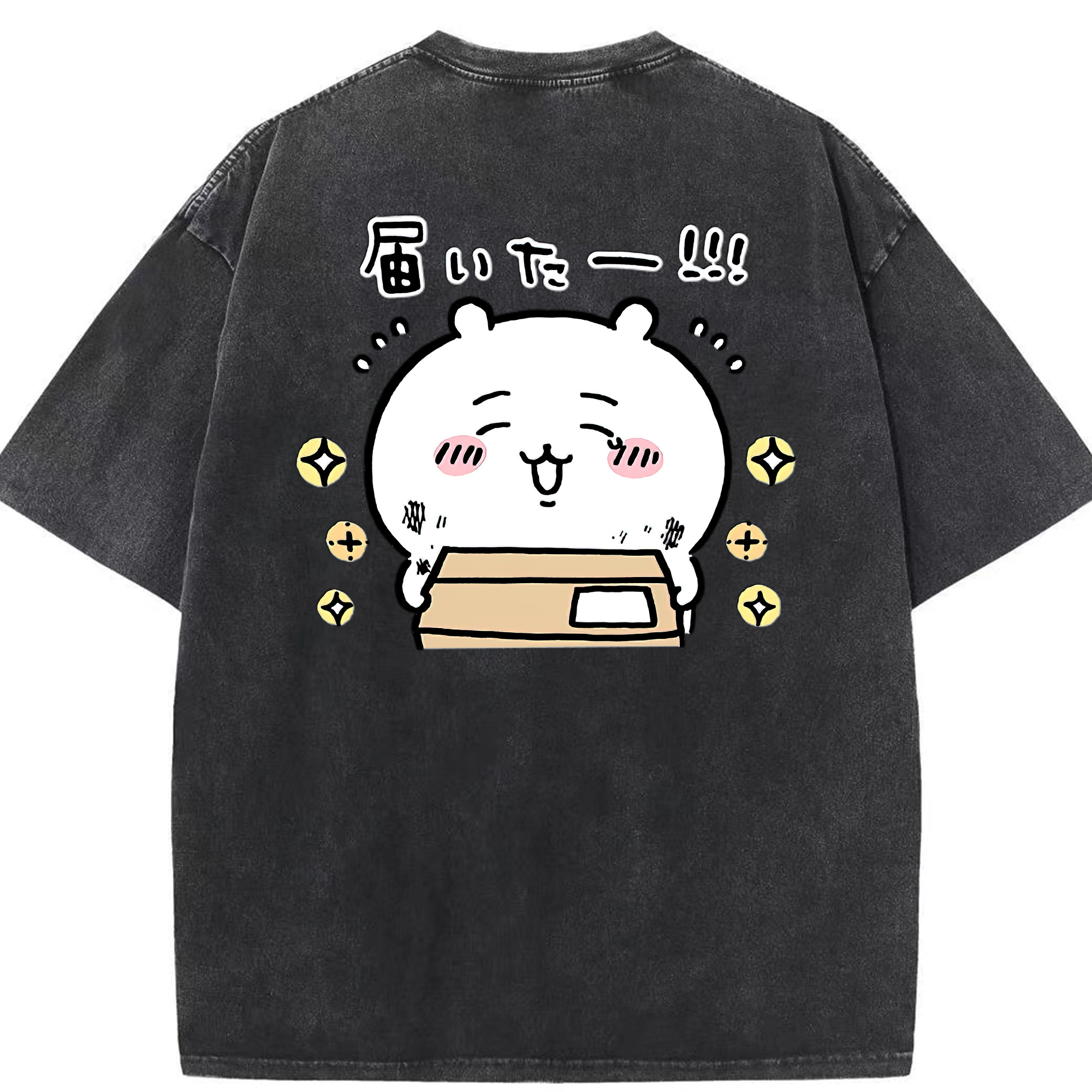 （画像用） ちいかわ ちいかわ Chii-kawa chiikawa 綿100% ヴィンテージ風 半袖Tシャツ（背面プリント）