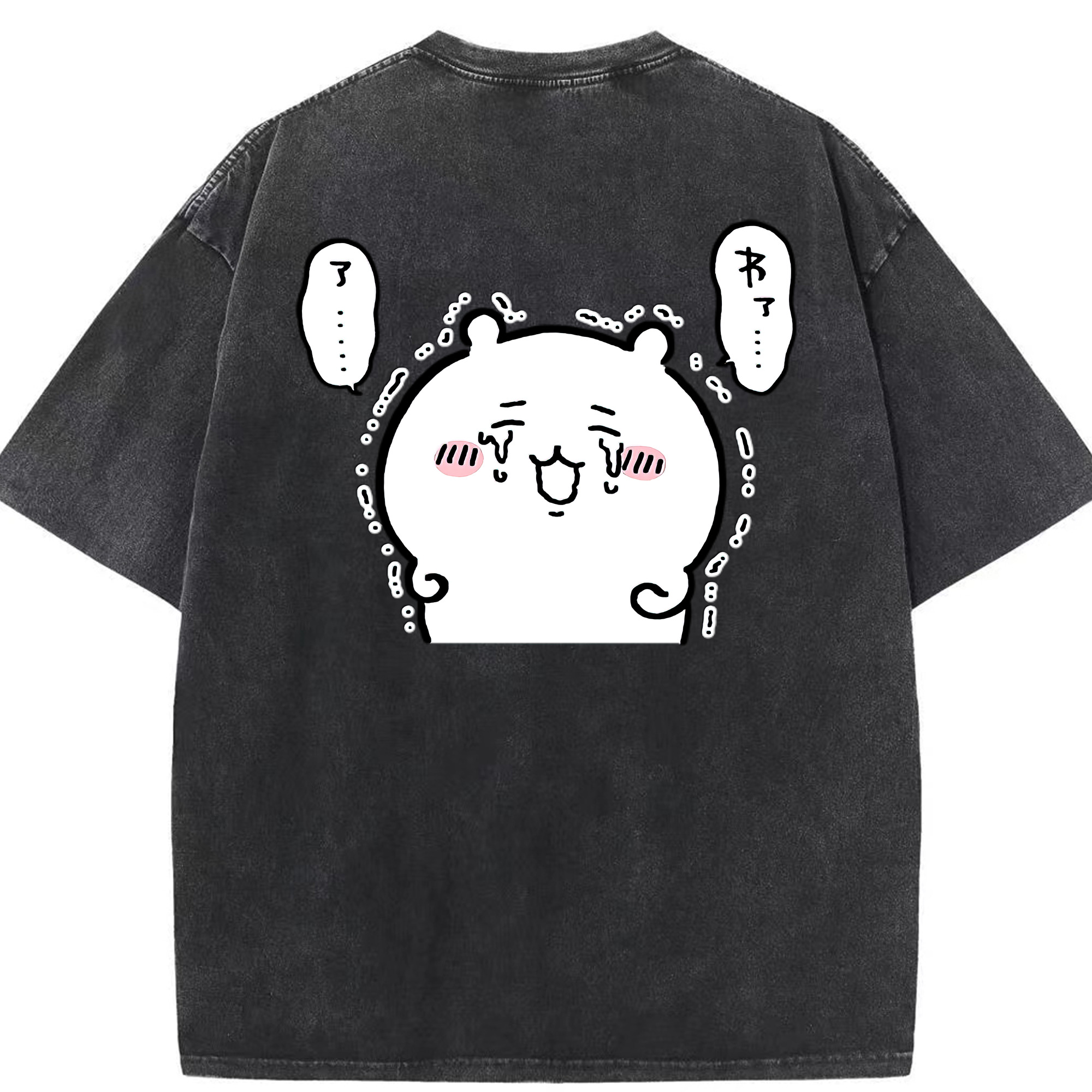 （画像用） ちいかわ ちいかわ Chii-kawa chiikawa 綿100% ヴィンテージ風 半袖Tシャツ（背面プリント）