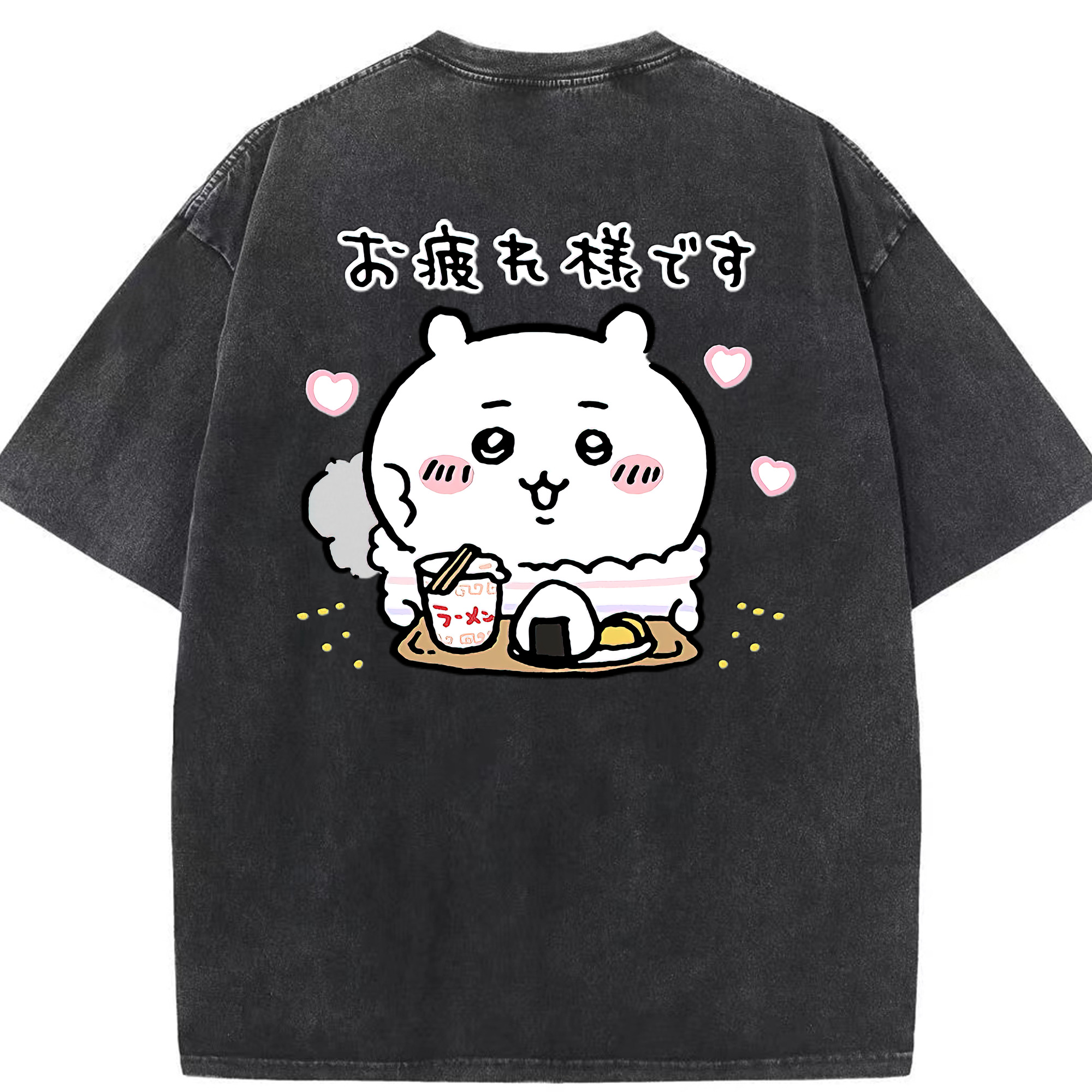 （画像用） ちいかわ ちいかわ Chii-kawa chiikawa 綿100% ヴィンテージ風 半袖Tシャツ（背面プリント）