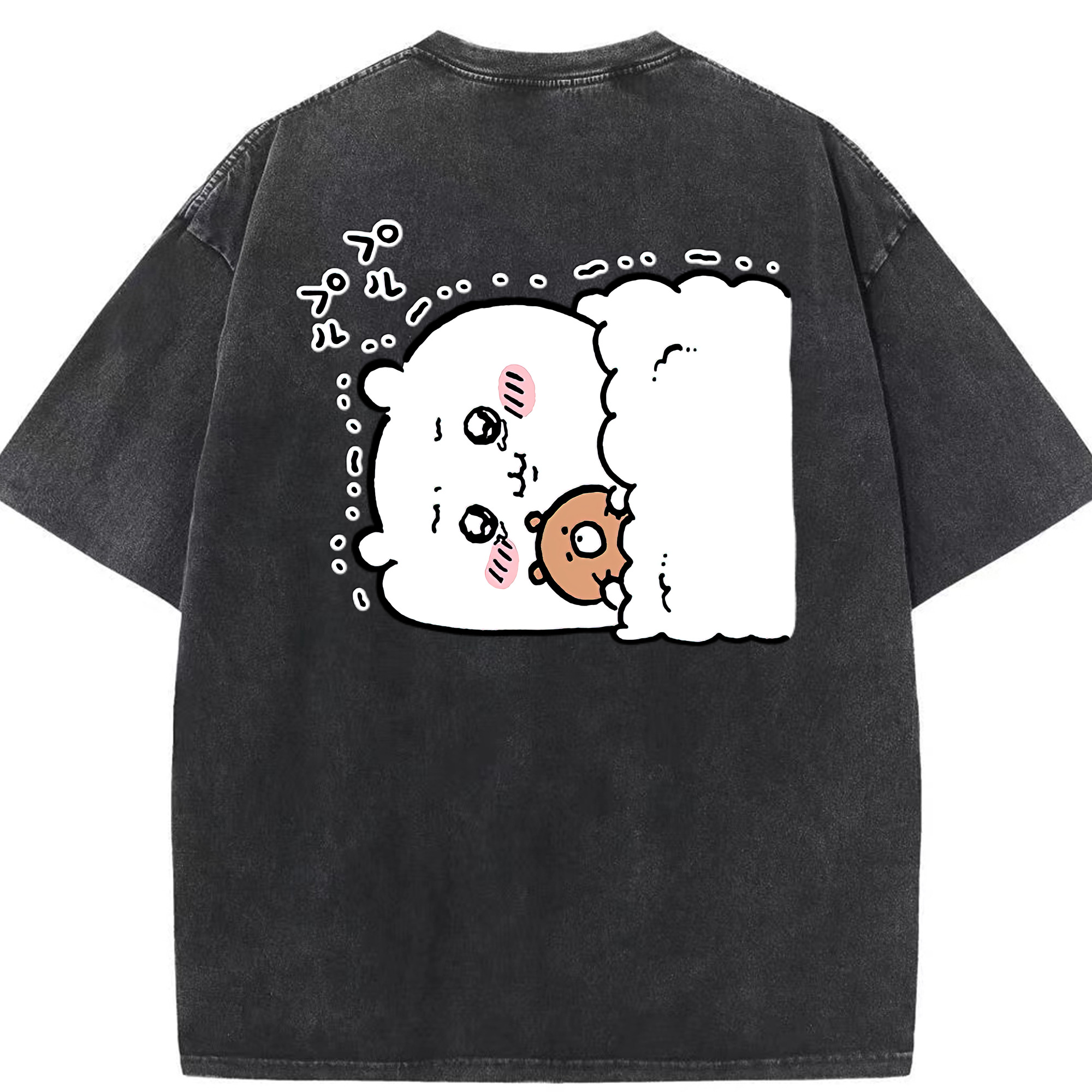 （画像用） ちいかわ ちいかわ Chii-kawa chiikawa 綿100% ヴィンテージ風 半袖Tシャツ（背面プリント）
