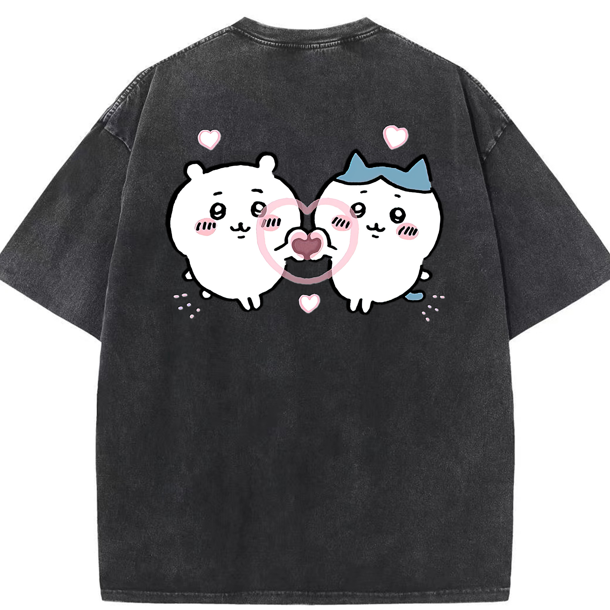 （画像用） ちいかわ ちいかわ Chii-kawa chiikawa 綿100% ヴィンテージ風 半袖Tシャツ（背面プリント）