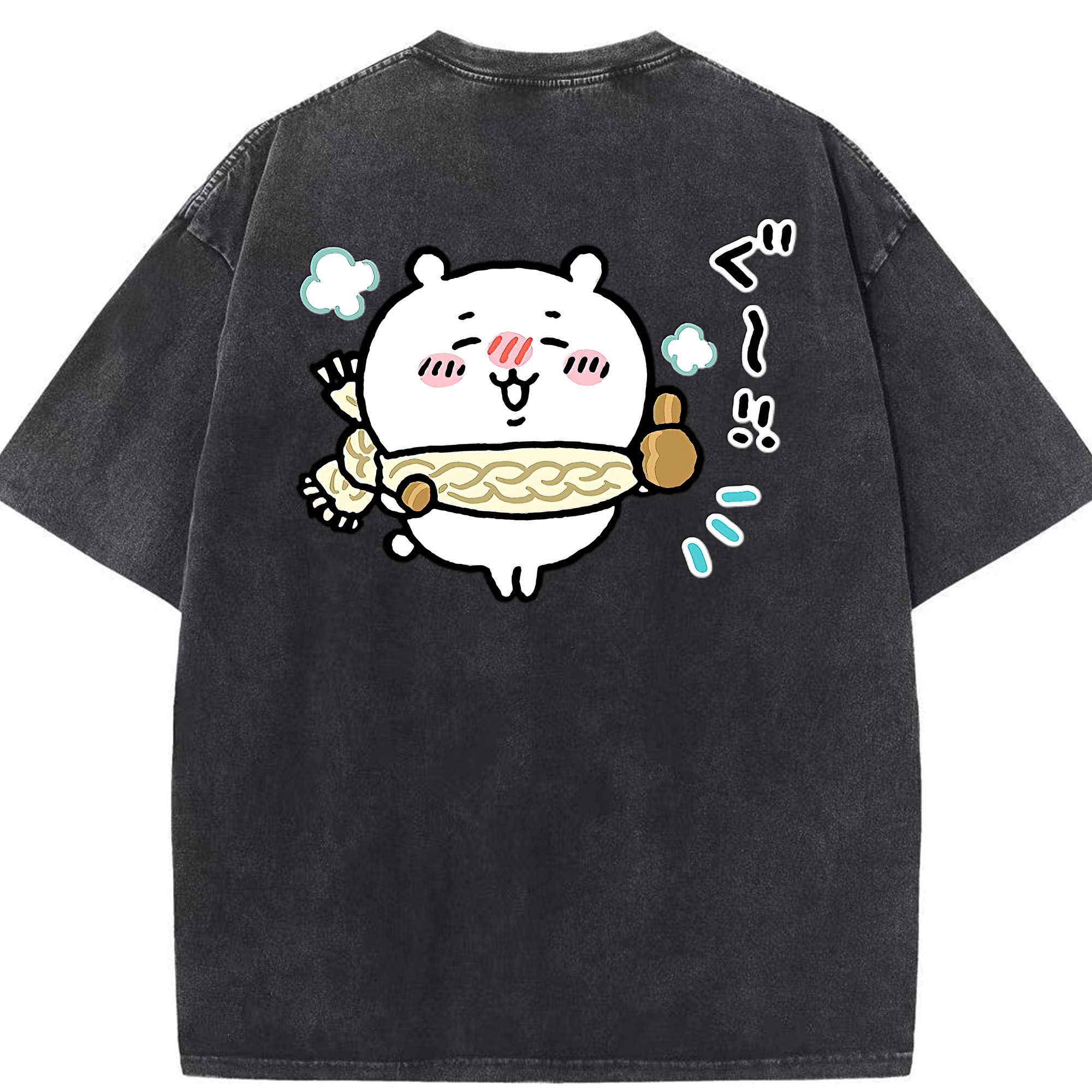 （画像用） ちいかわ ちいかわ Chii-kawa chiikawa 綿100% ヴィンテージ風 半袖Tシャツ（背面プリント）