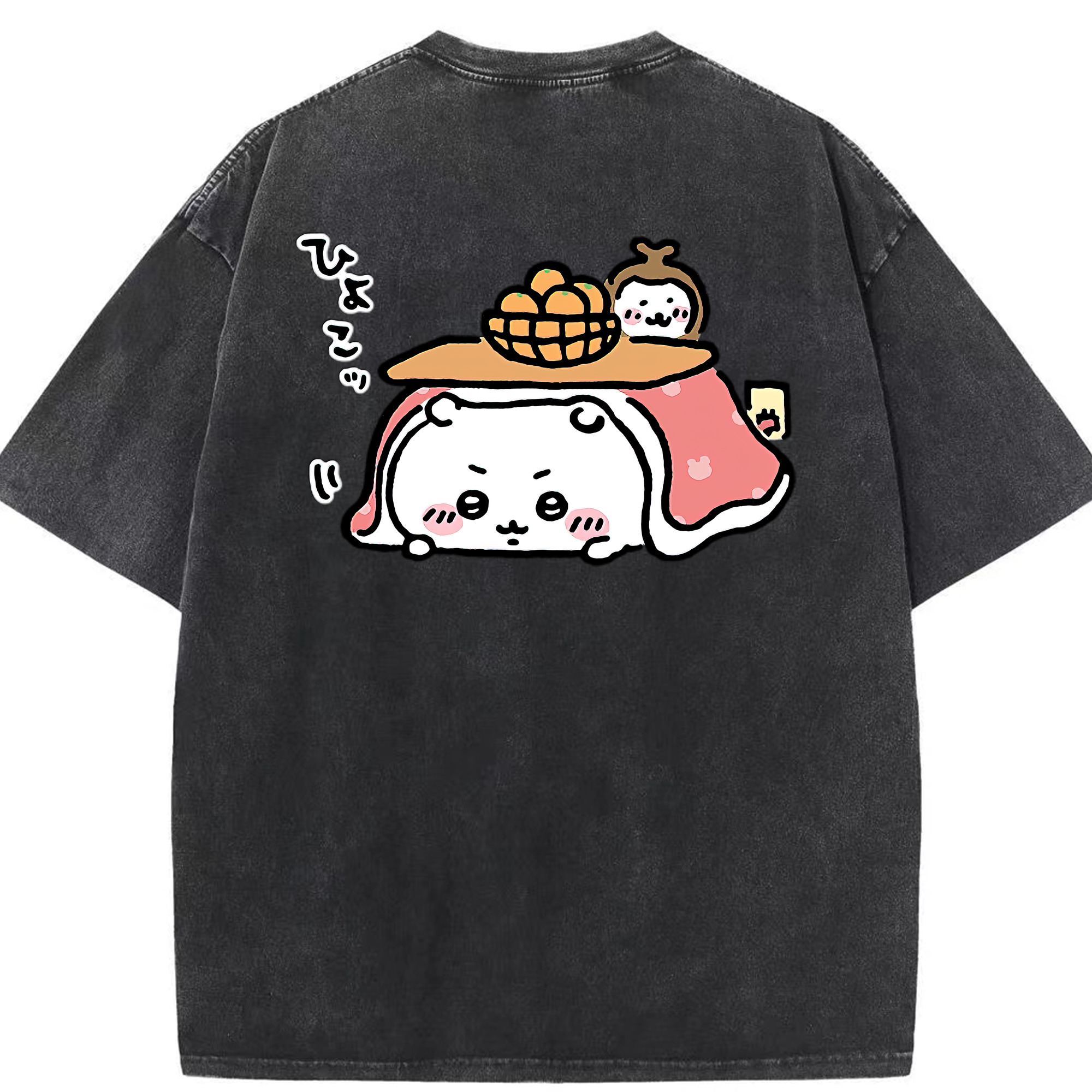 （画像用） ちいかわ ちいかわ Chii-kawa chiikawa 綿100% ヴィンテージ風 半袖Tシャツ（背面プリント）