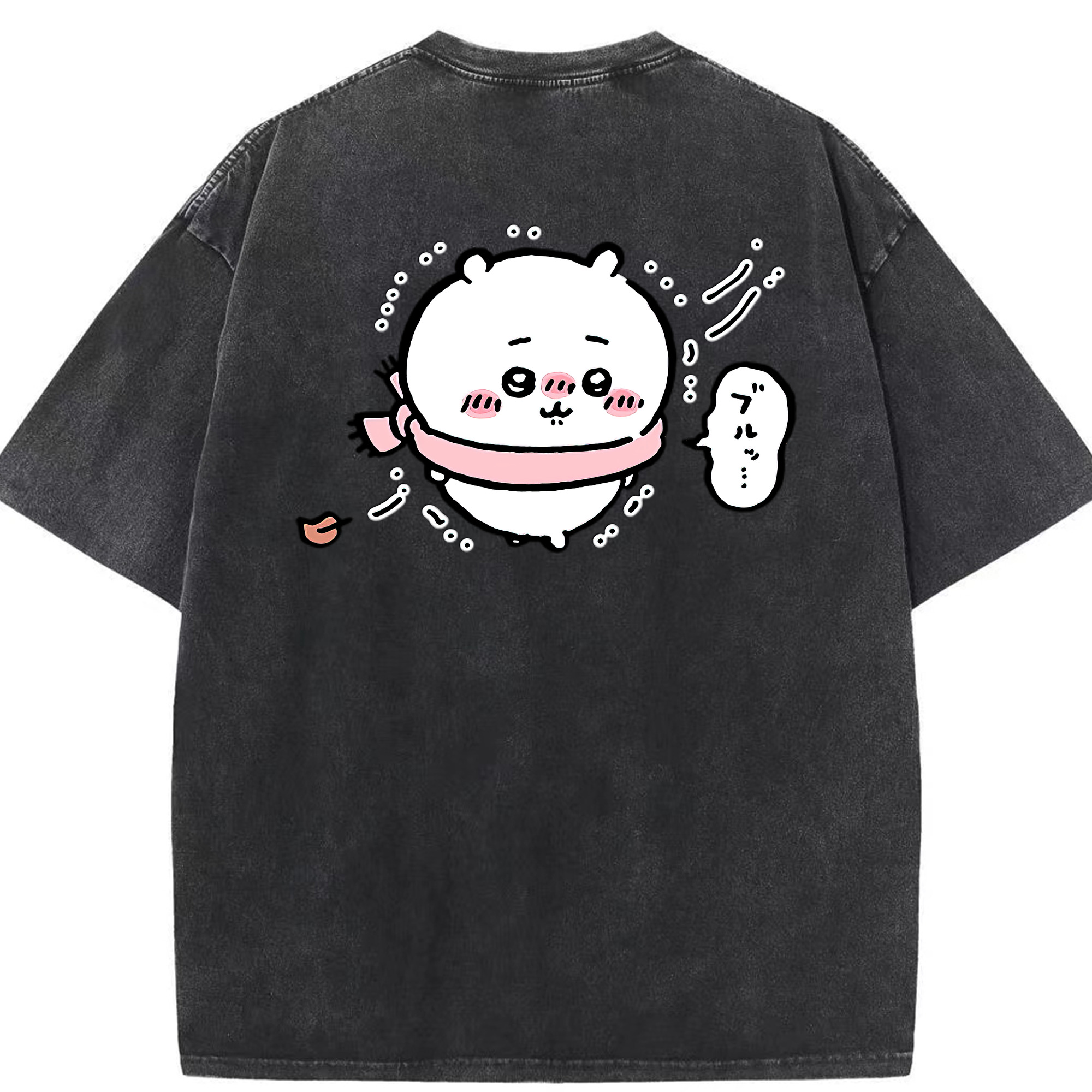 （画像用） ちいかわ ちいかわ Chii-kawa chiikawa 綿100% ヴィンテージ風 半袖Tシャツ（背面プリント）