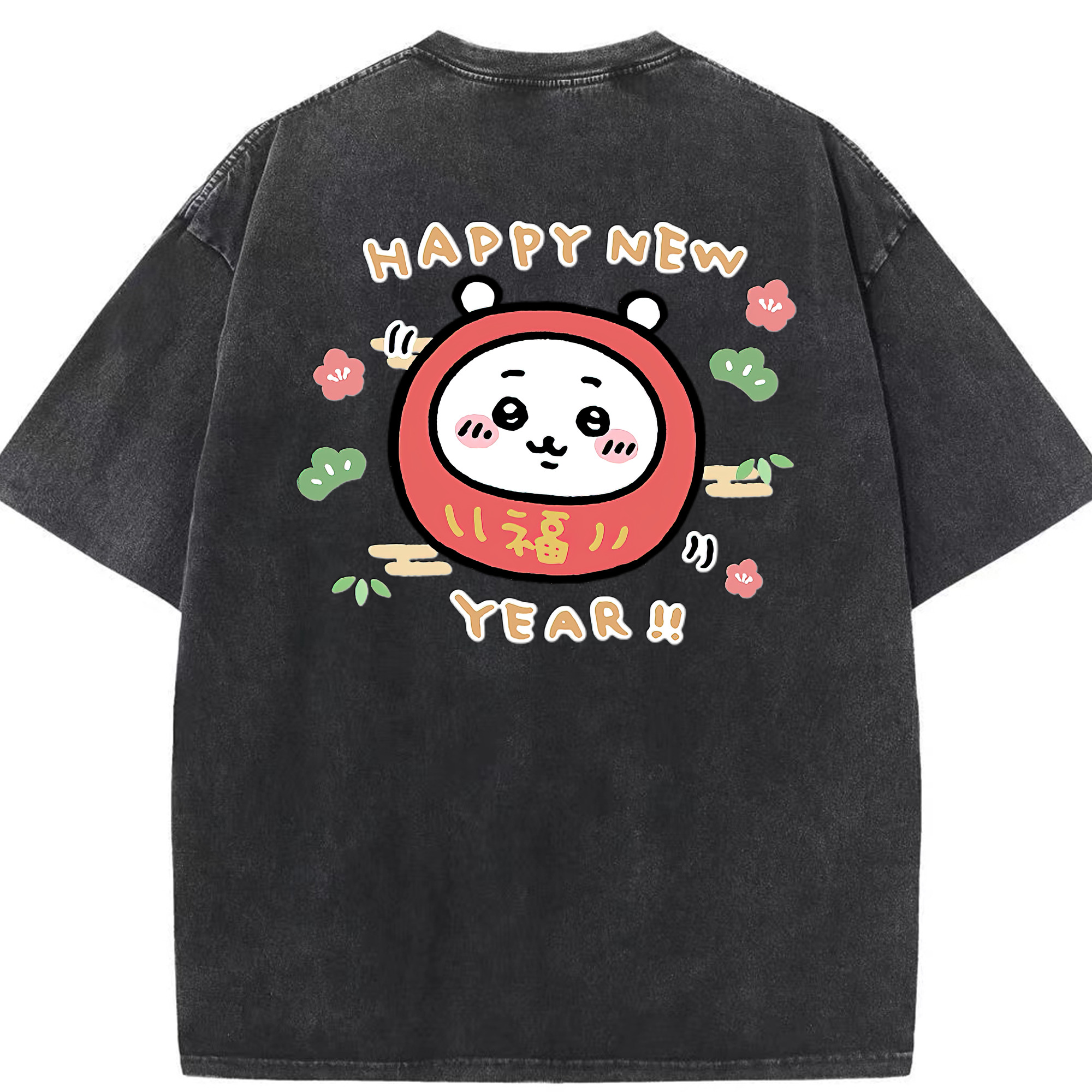 （画像用） ちいかわ ちいかわ Chii-kawa chiikawa 綿100% ヴィンテージ風 半袖Tシャツ（背面プリント）