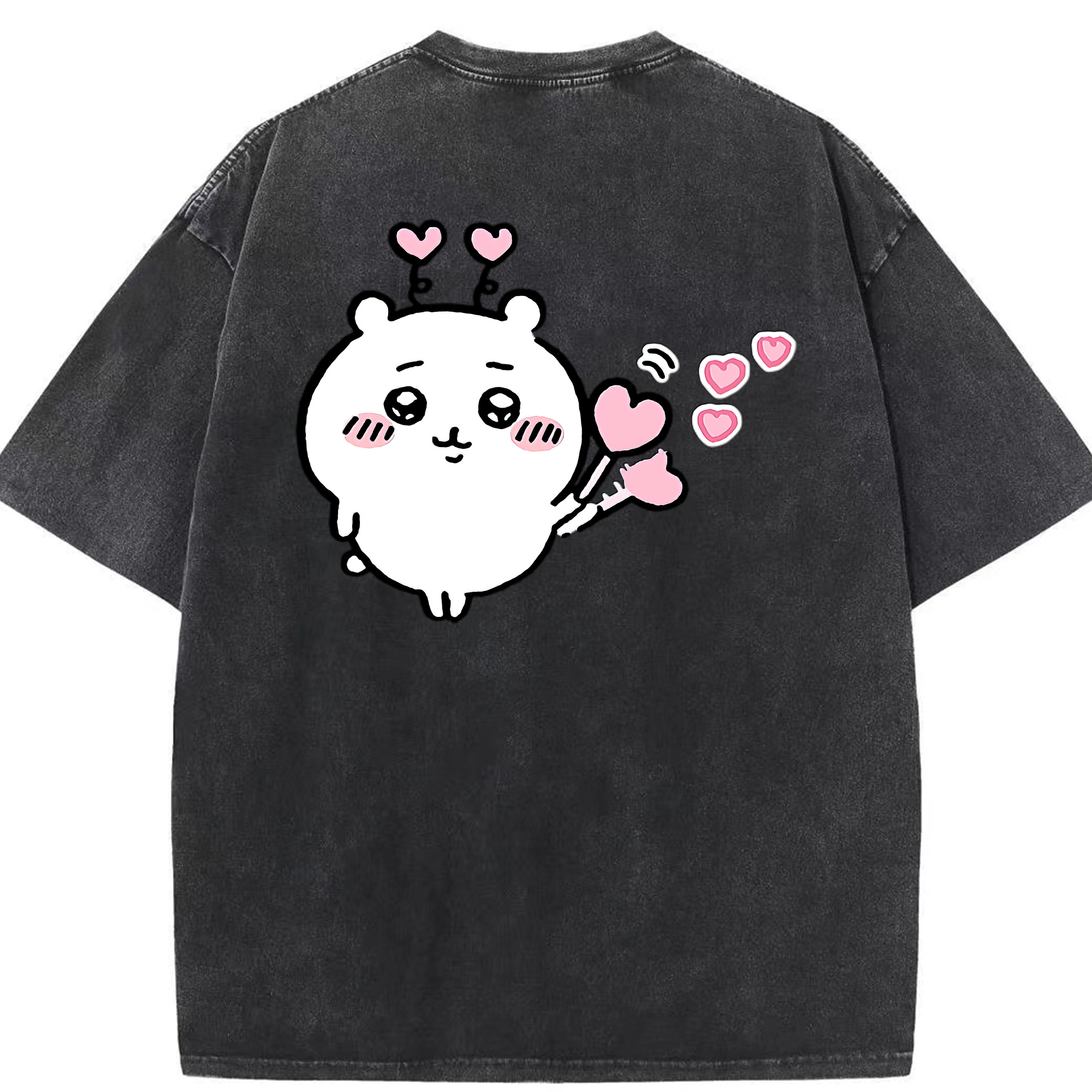 （画像用） ちいかわ ちいかわ Chii-kawa chiikawa 綿100% ヴィンテージ風 半袖Tシャツ（背面プリント）