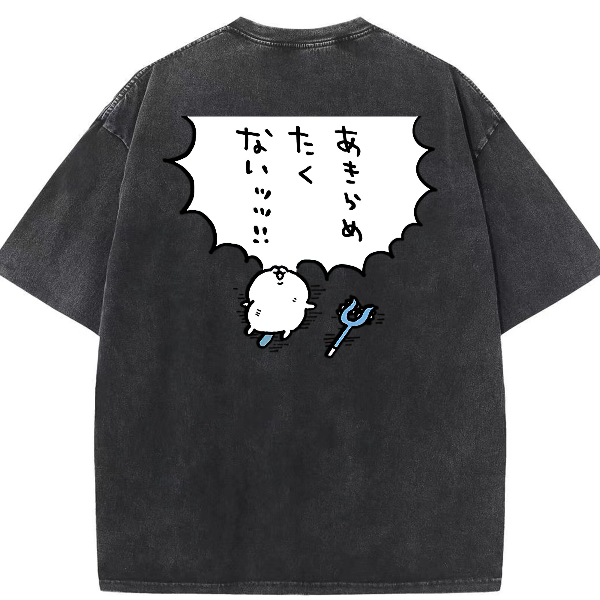 （画像用） ちいかわ ちいかわ Chii-kawa chiikawa 綿100% ヴィンテージ風 半袖Tシャツ（背面プリント）