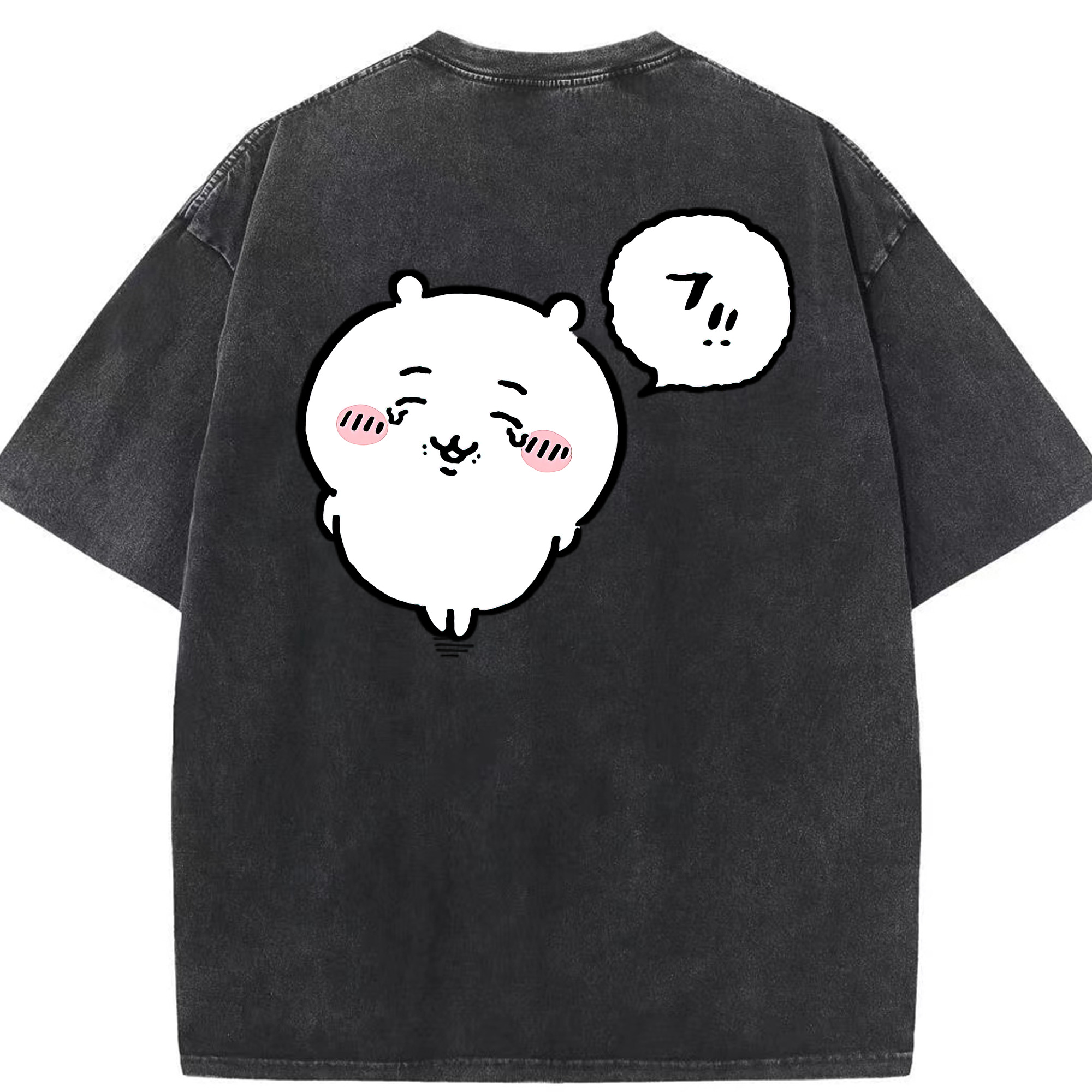（画像用） ちいかわ ちいかわ Chii-kawa chiikawa 綿100% ヴィンテージ風 半袖Tシャツ（背面プリント）