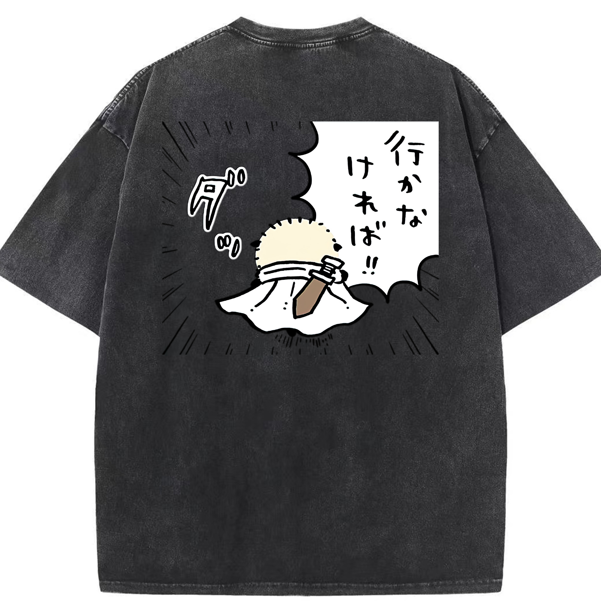 （画像用） ちいかわ ラッコ Chii-kawa Sea otter 綿100% ヴィンテージ風 半袖Tシャツ（背面プリント）