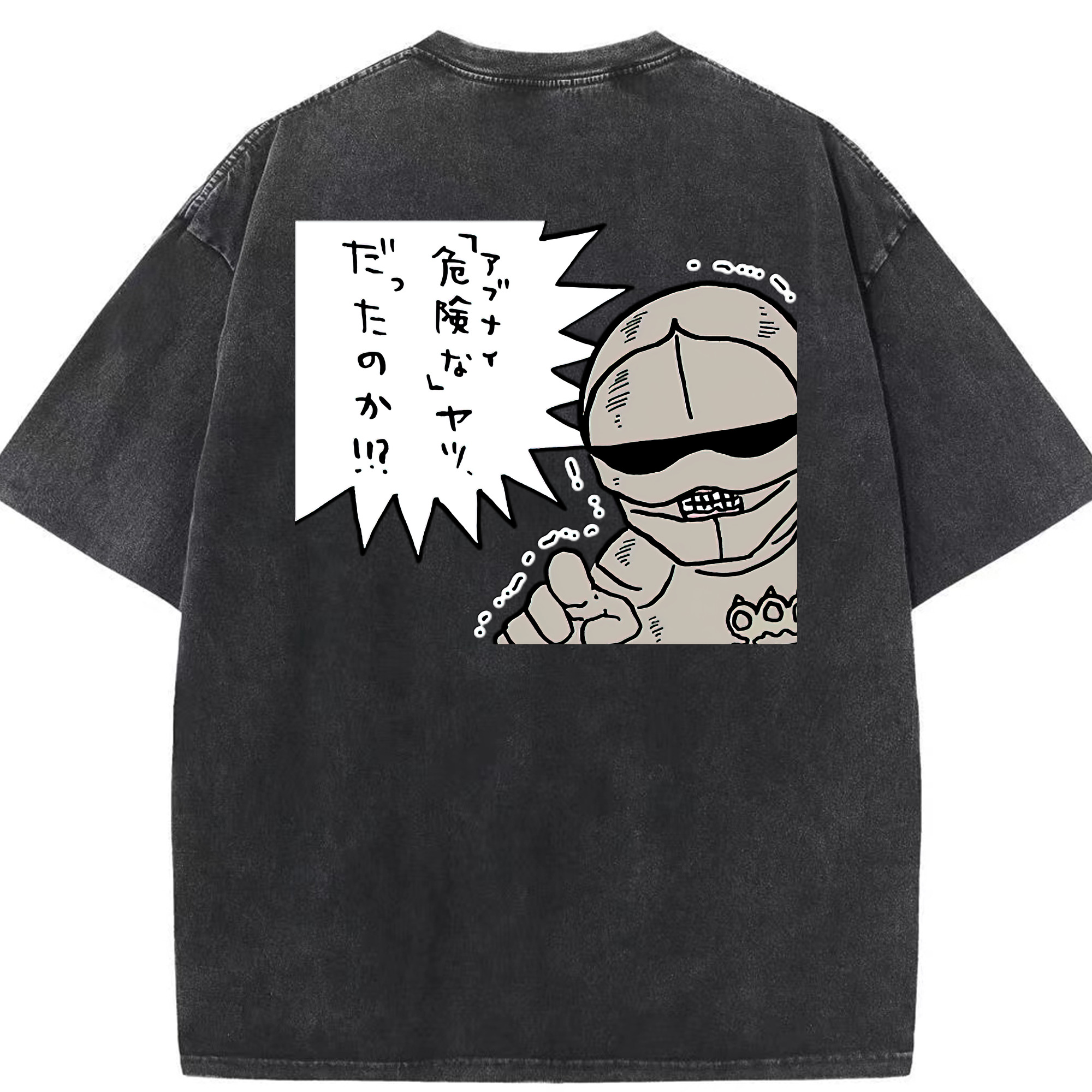 （画像用） ちいかわ 労働の鎧さん Chii-kawa Mr. Armor of Labor 綿100% ヴィンテージ風 半袖Tシャツ（背面プリント）