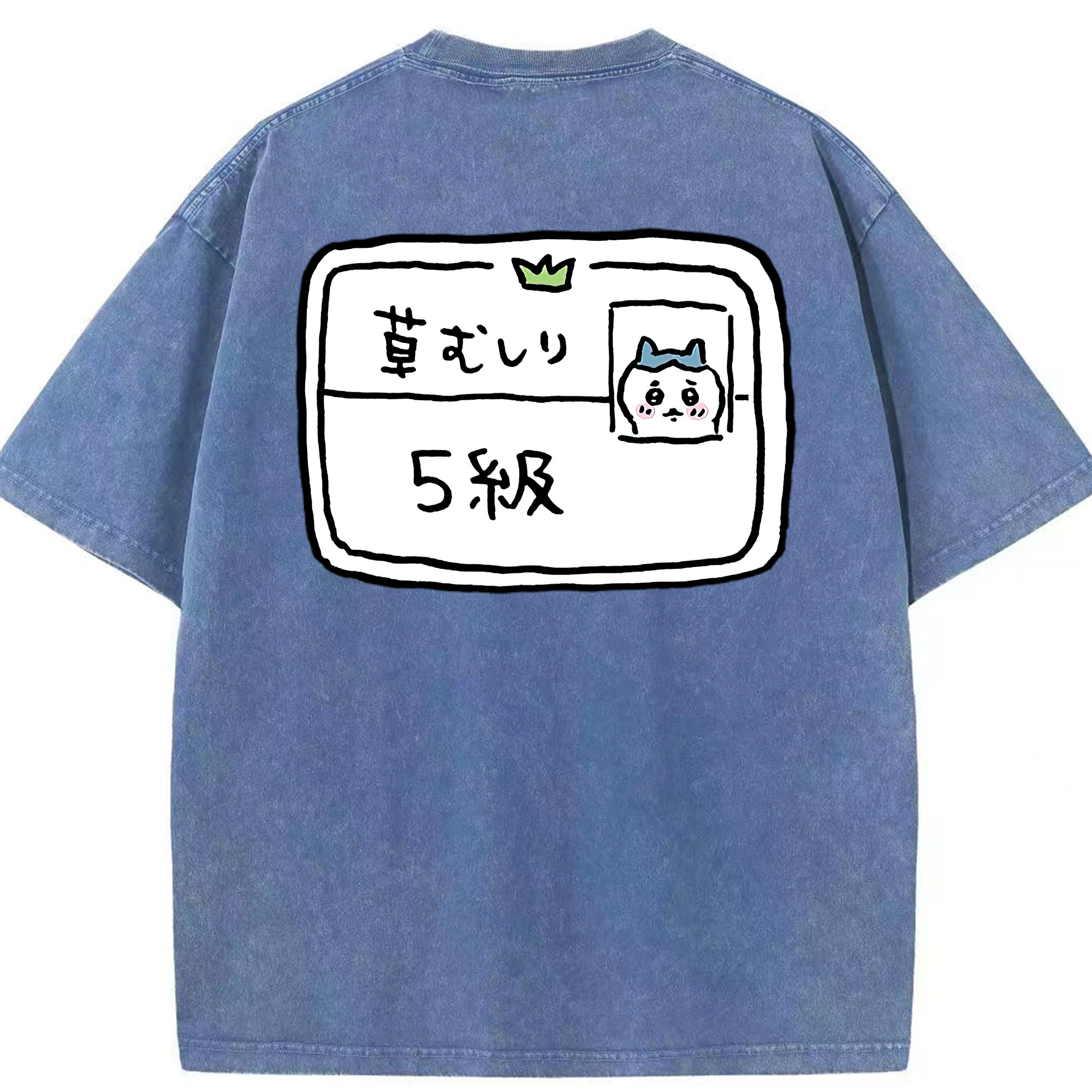 （画像用） ちいかわ ハチワレ Chii-kawa hachiware 綿100% ヴィンテージ風 半袖Tシャツ（背面プリント）