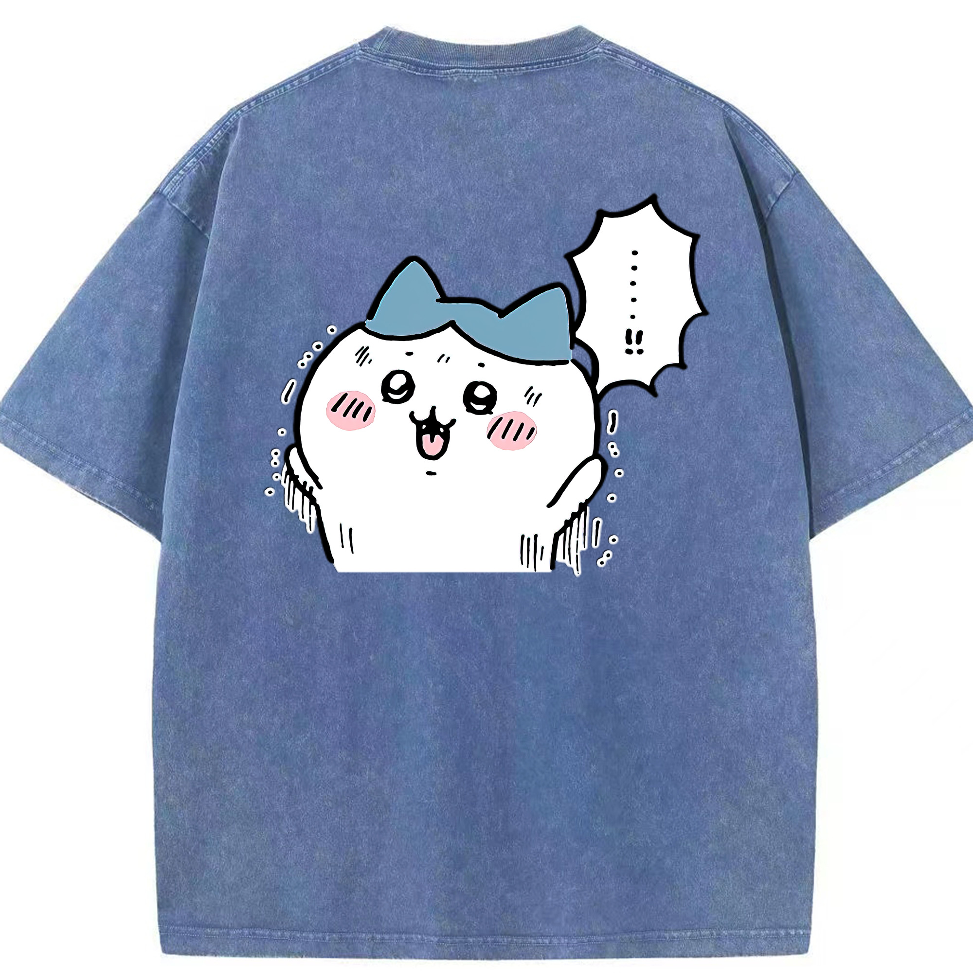 （画像用） ちいかわ ハチワレ Chii-kawa hachiware 綿100% ヴィンテージ風 半袖Tシャツ（背面プリント）