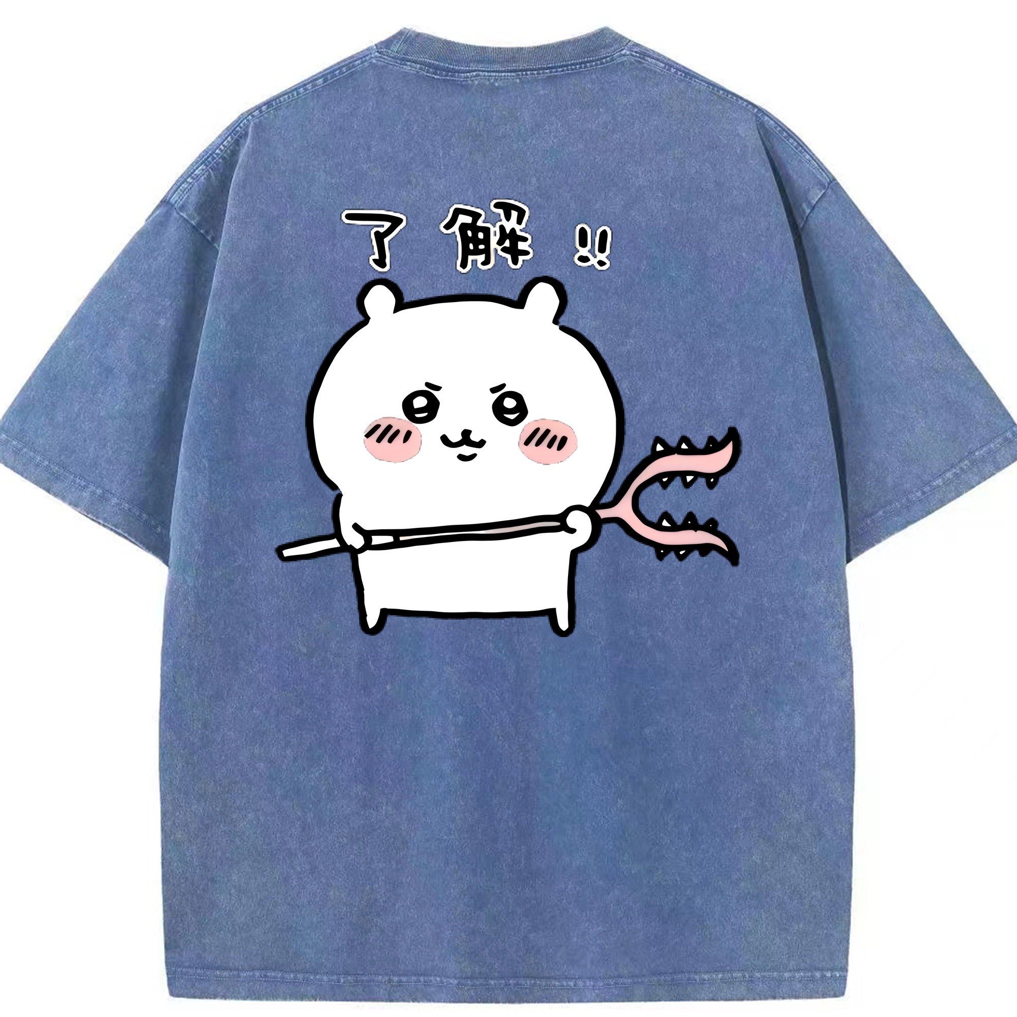 （画像用） ちいかわ ちいかわ Chii-kawa chiikawa 綿100% ヴィンテージ風 半袖Tシャツ（背面プリント）