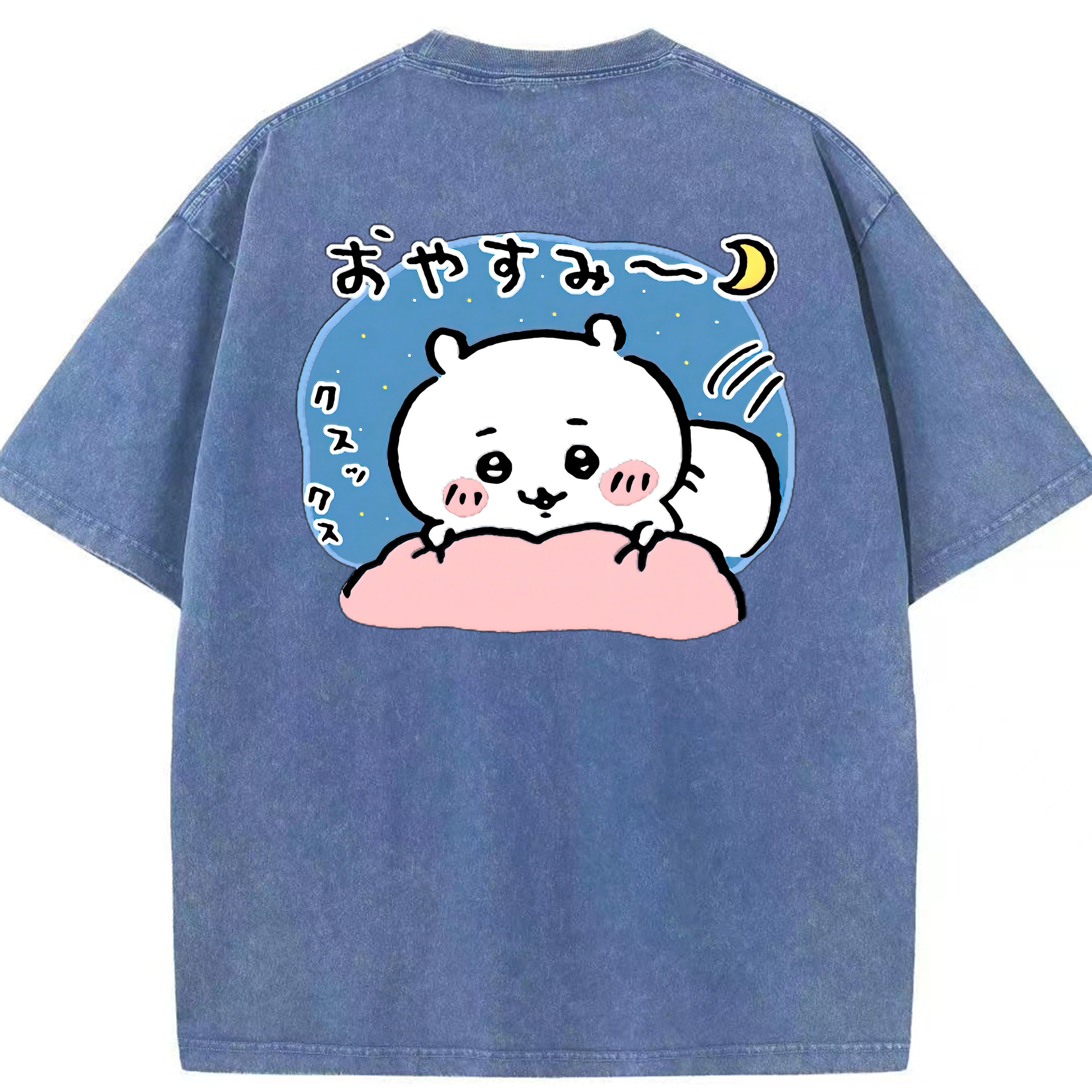 （画像用） ちいかわ ちいかわ Chii-kawa chiikawa 綿100% ヴィンテージ風 半袖Tシャツ（背面プリント）