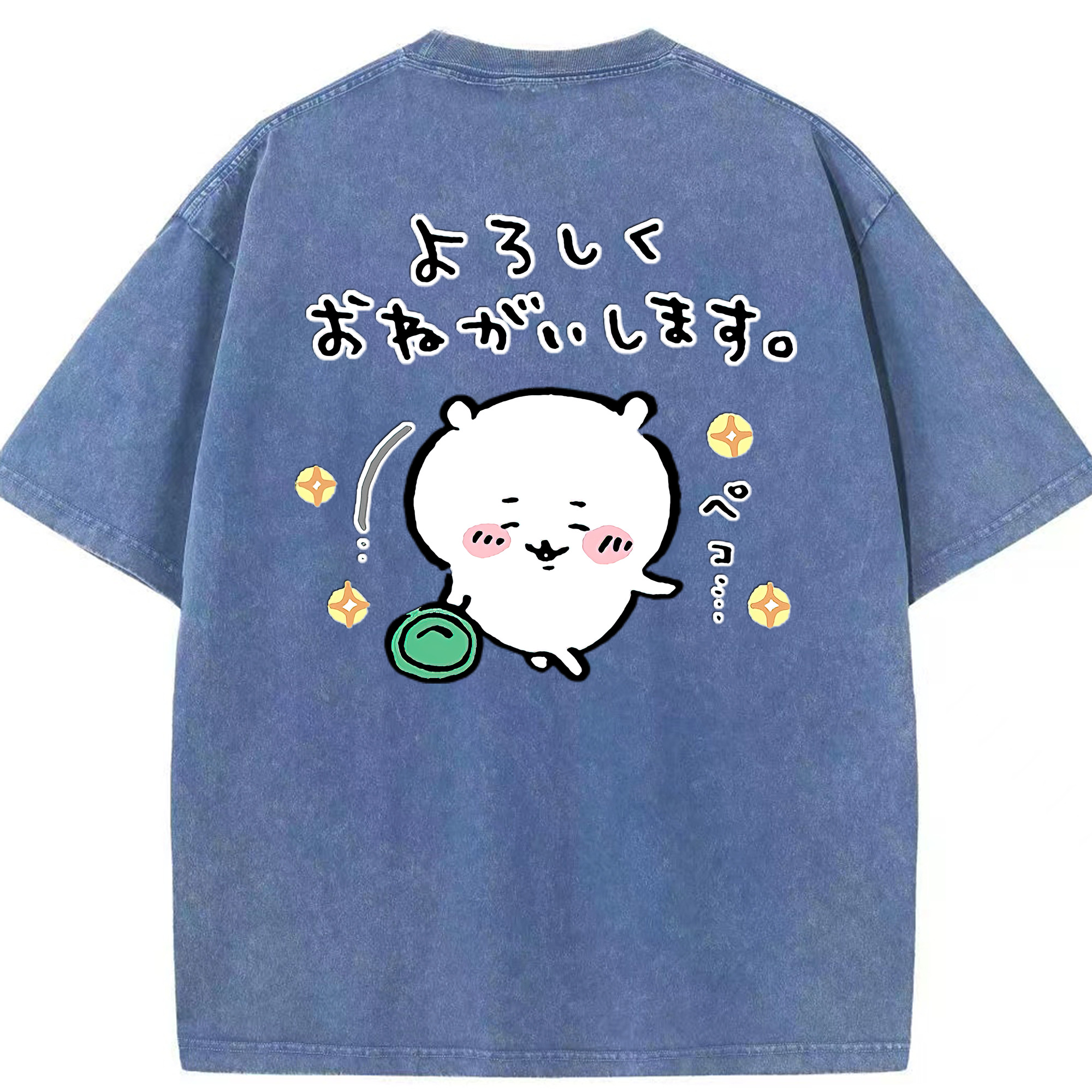 （画像用） ちいかわ ちいかわ Chii-kawa chiikawa 綿100% ヴィンテージ風 半袖Tシャツ（背面プリント）