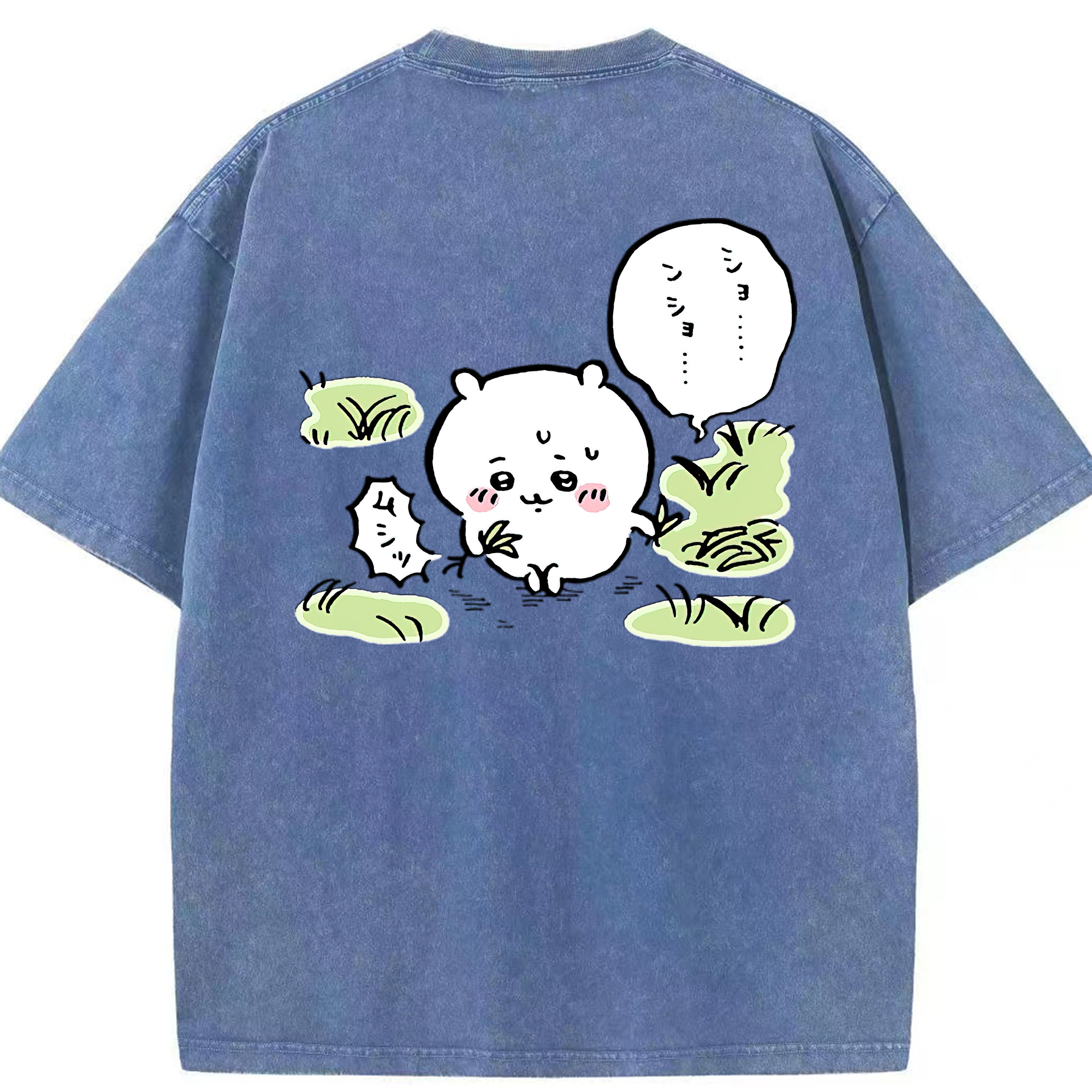 （画像用） ちいかわ ちいかわ Chii-kawa chiikawa 綿100% ヴィンテージ風 半袖Tシャツ（背面プリント）