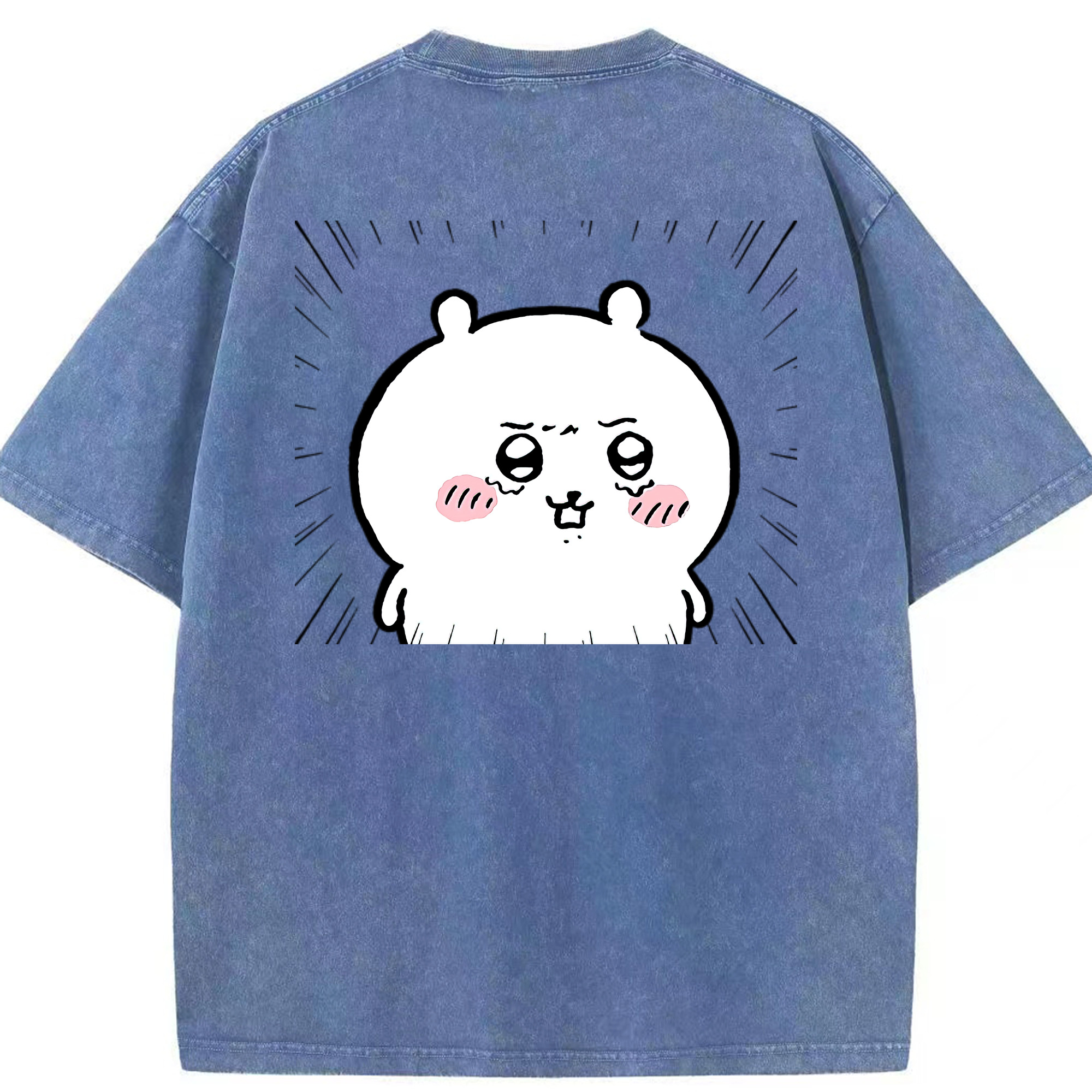 （画像用） ちいかわ ちいかわ Chii-kawa chiikawa 綿100% ヴィンテージ風 半袖Tシャツ（背面プリント）