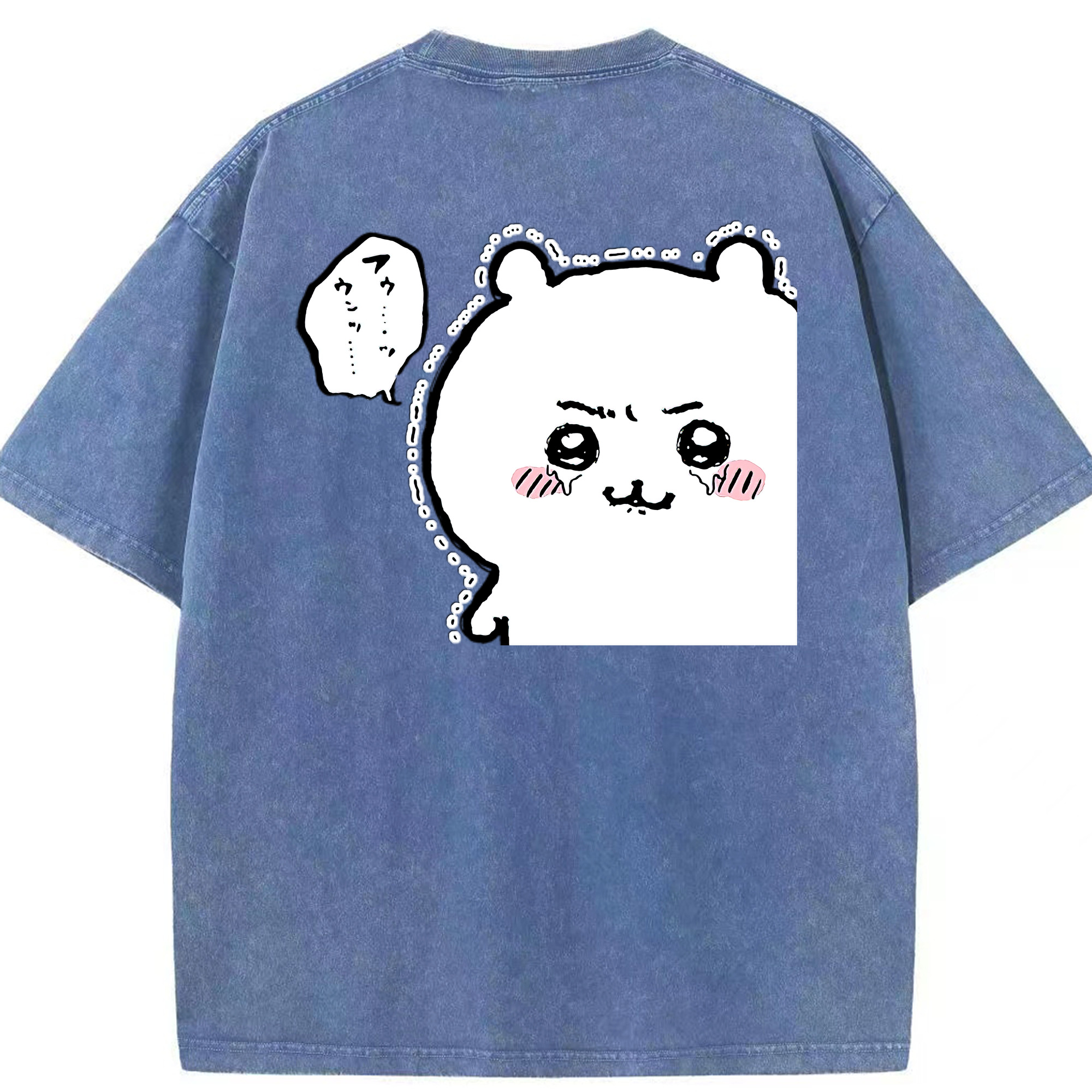 （画像用） ちいかわ ちいかわ Chii-kawa chiikawa 綿100% ヴィンテージ風 半袖Tシャツ（背面プリント）